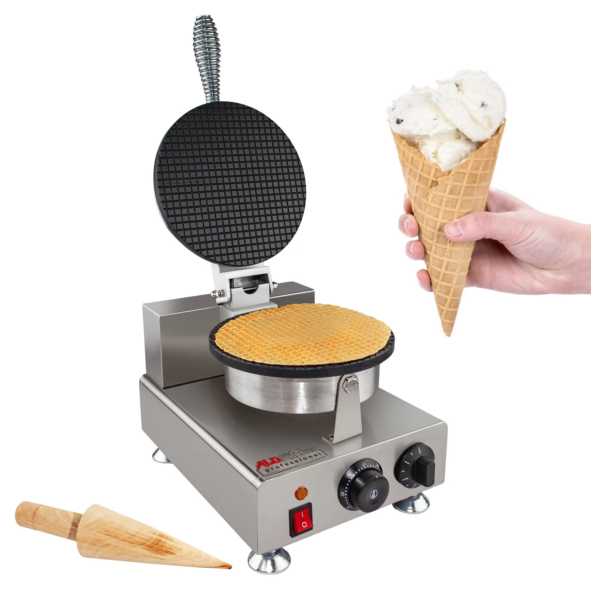 Nonstick Electric Egg Biscuit Roll Maker Machine Bake Machine Baker Pastry Making Baking Tools Electric Egg Roll Ice Cream Cone Maker (Ice Cream (grid)