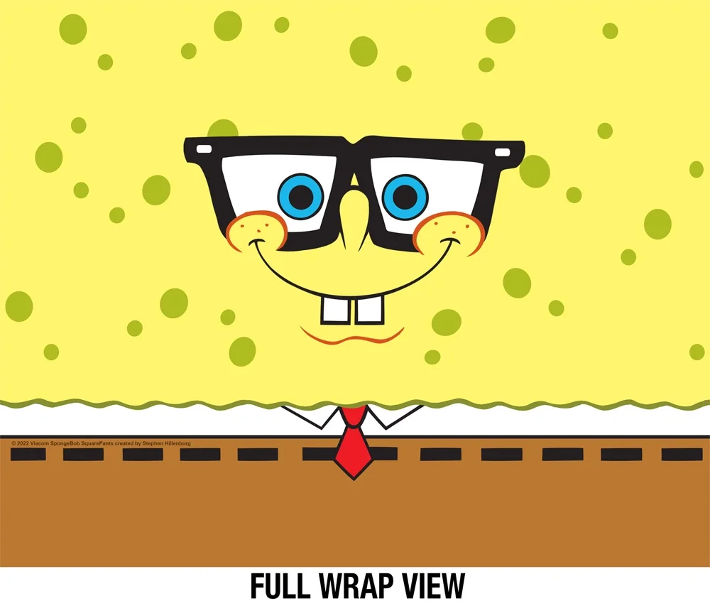 Spongebob Official Spongebob Nerd Face 24 oz Insulated Canteen Water Bottle, Leak Resistant, Vacuum Insulated Stainless Steel with Loop Cap