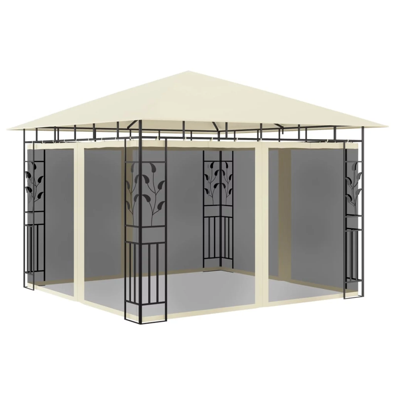 Suzicca Gazebo with Mosquito Net 9.8'x9.8'x9' Cream 180 g/m²