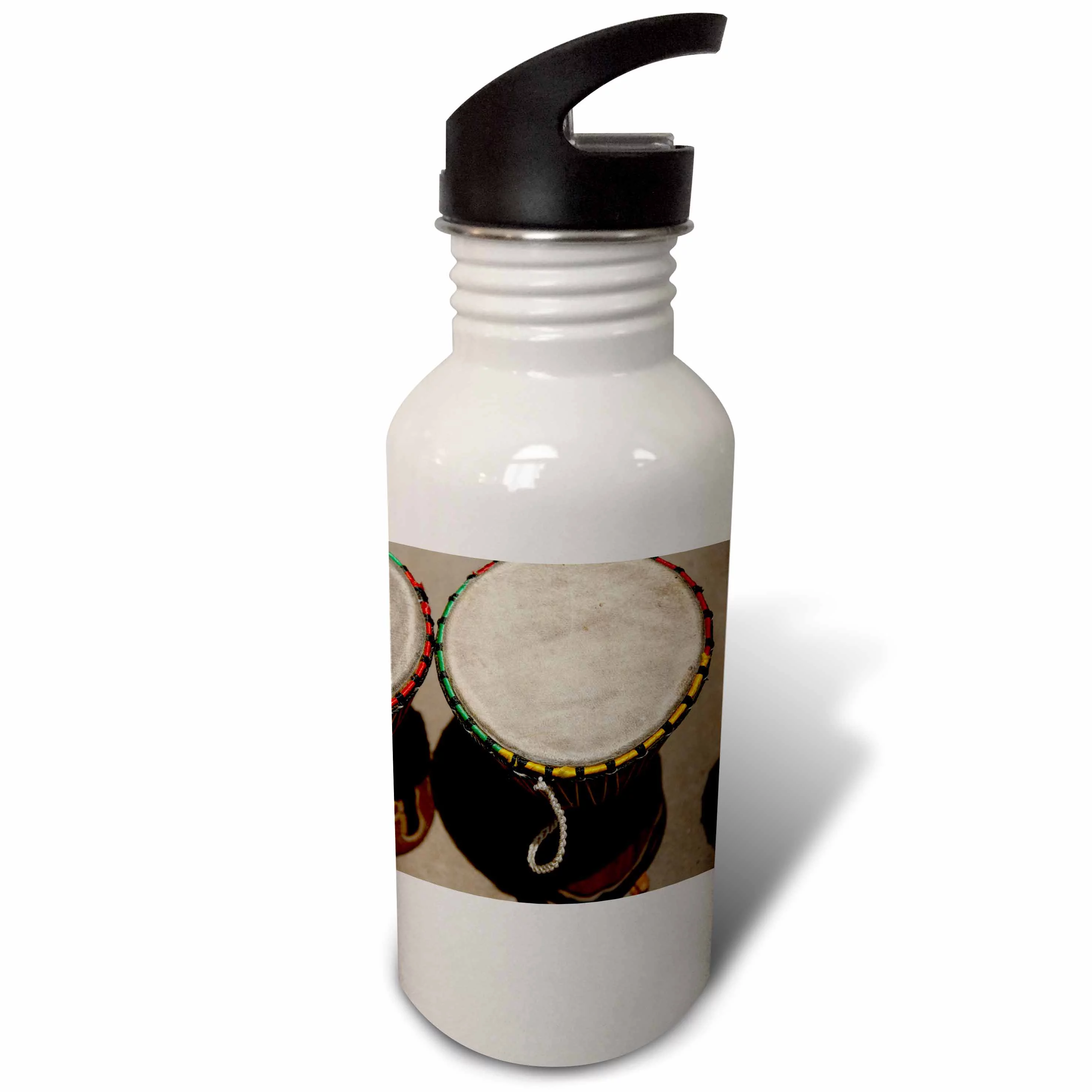 Gambia, Banju, Wooden drums, musical instrument-AF18 CMI0063 - Cindy Miller Hopkins 21 oz Sports Water Bottle wb-73883-1
