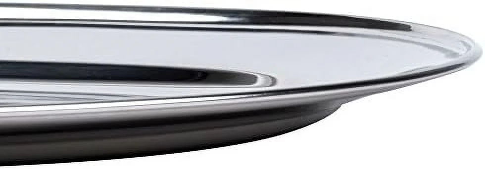 Stainless Steel Oval Platter, Large, 26 X 18-Inch Serving Platter By