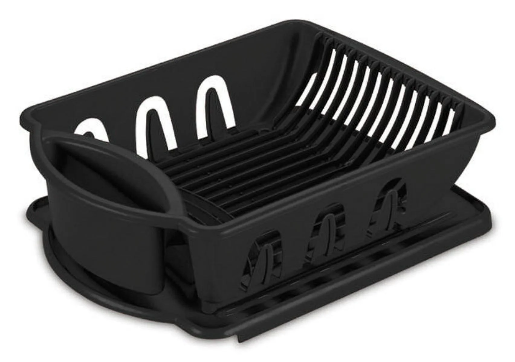 Sterilite 06219006 Ultra Sink Set w/Dish Drainer & Drainboard, Black, 2-Piece, Each