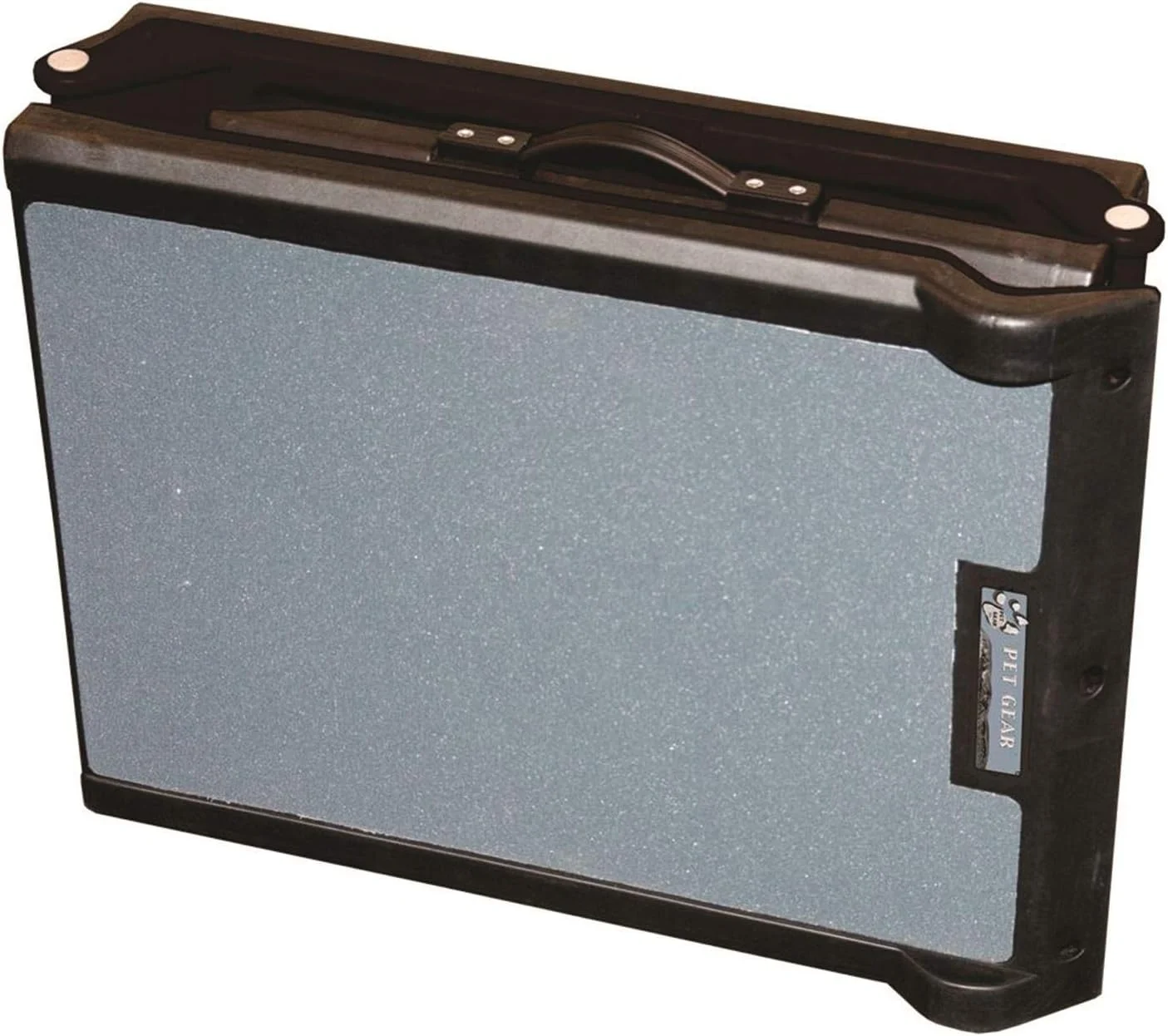 Ramp 71 Inch Long Extra Wide Portable Pet Ramp For Dogs/Cats Up To 200Lbs, Patented Compact/Easy Fold With Safety Tether, Black/Gray, Not Carpeted, Extra Wide, Tri Fold, (PG9300DR)