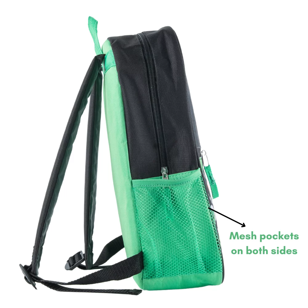 Minecraft Kids Backpack with Lunch Bag Water Bottle and Pencil Pouch 5 Pc 16 inch Black