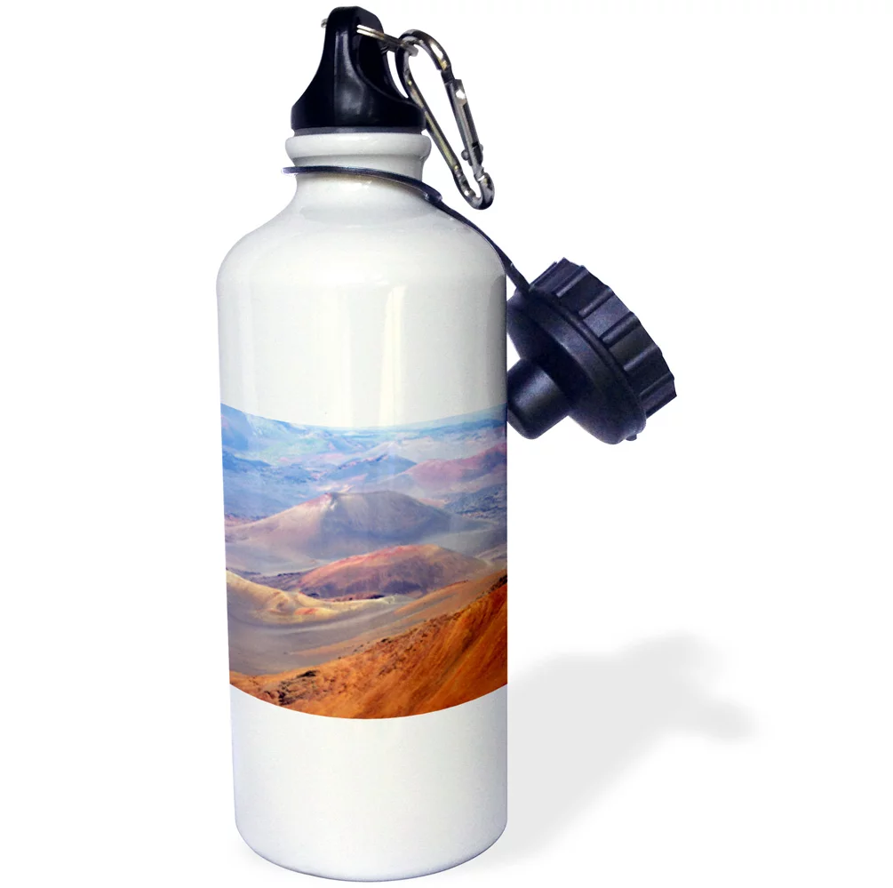 3dRose Crater of Volcano Haleakala, Haleakala NP, Maui Island, Hawaii, USA., Sports Water Bottle, 21oz