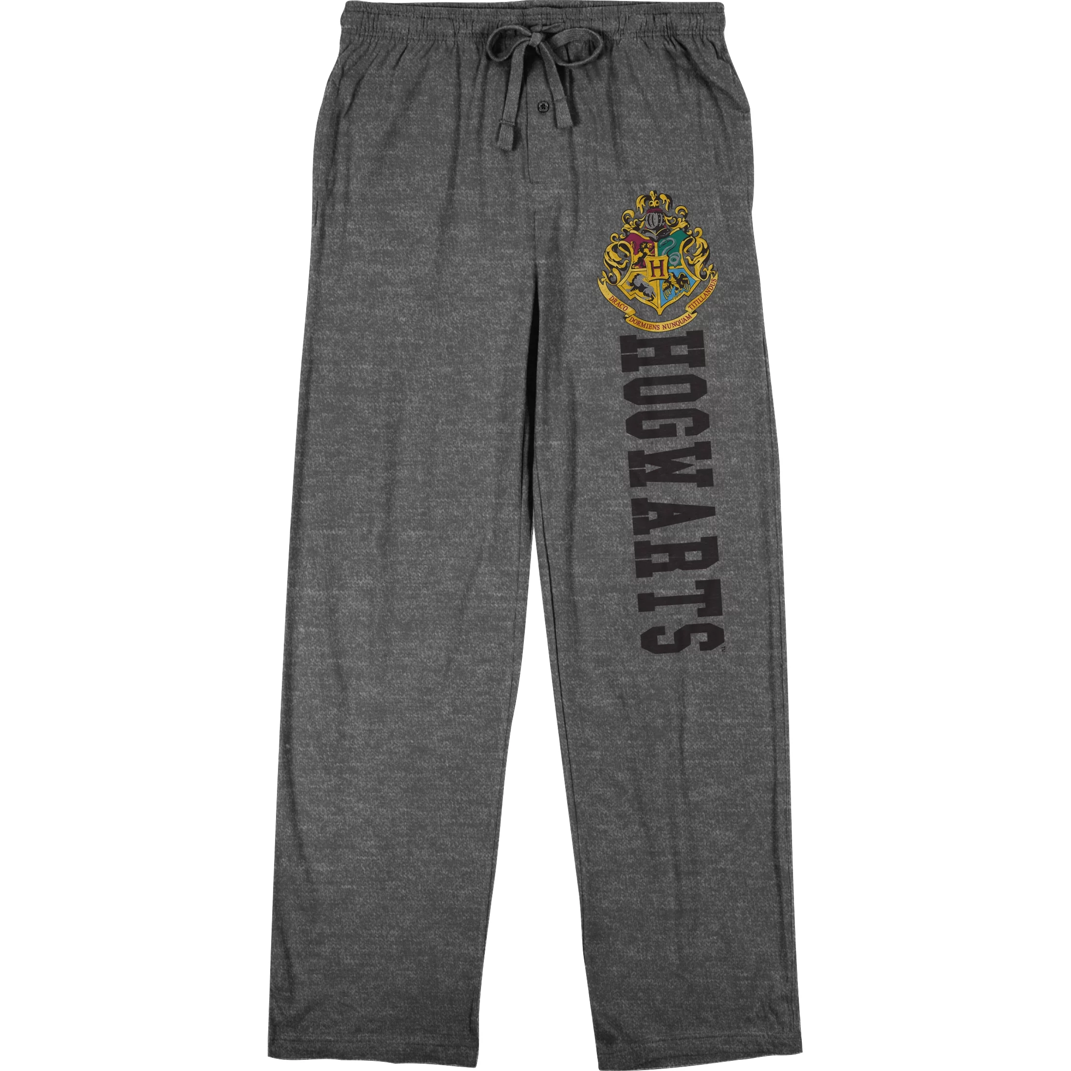 Harry Potter Hogwarts Logo Men's Graphite Heather Sleep Pajama Pants-Large
