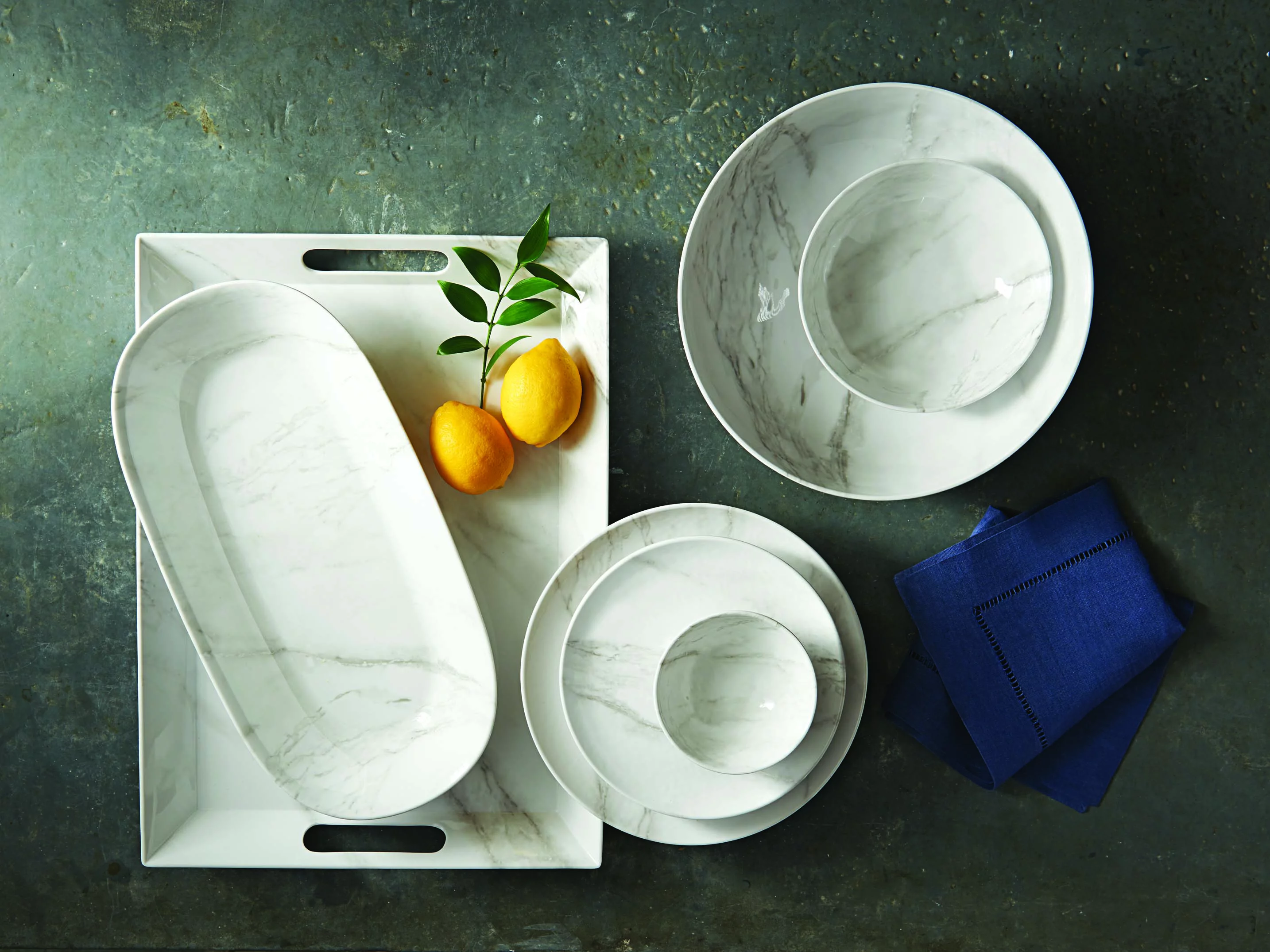 Better Homes & Gardens Marble Finish Oval Serve Bowl