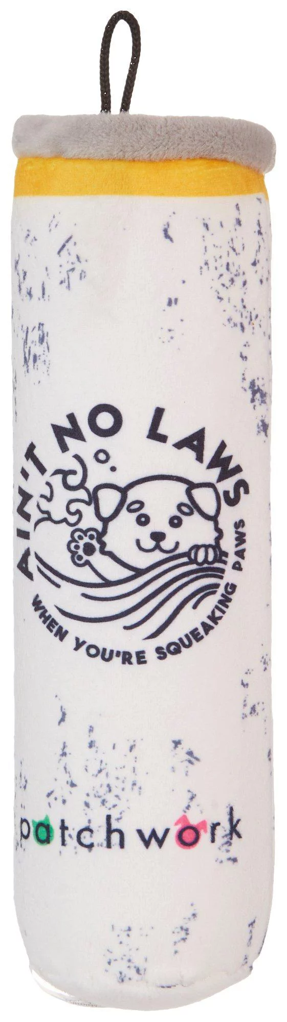 Patchwork Pet White Paw Hard Spitzer Mellow Mango Dog Toy One Size White/yellow