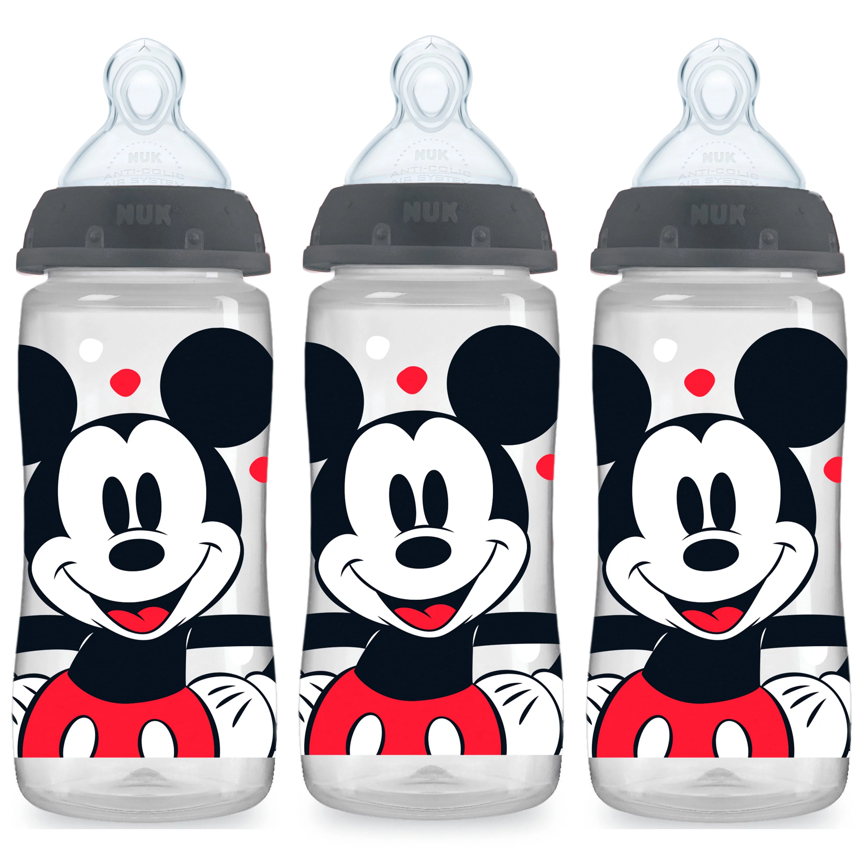 NUK Smooth Flow Disney Bottle, Mickey Mouse, 10 oz, 3-Pack