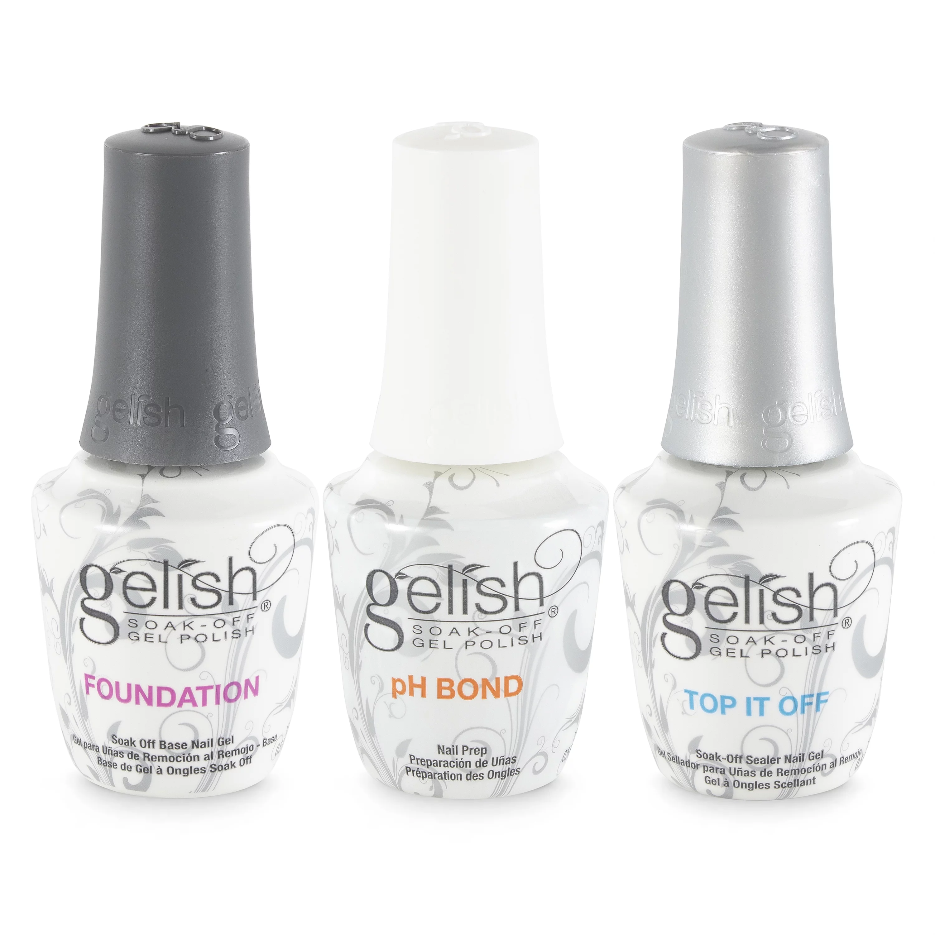 Gelish Terrific Trio Basix Care Soak Off Gel Nail Polish Kit