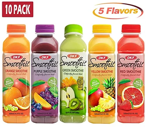 OKF Smoothie, Multi-Vitamin Premium Drink, 16.9 Fluid Ounce (5 Flavor Variety Pack, 10 Pack)