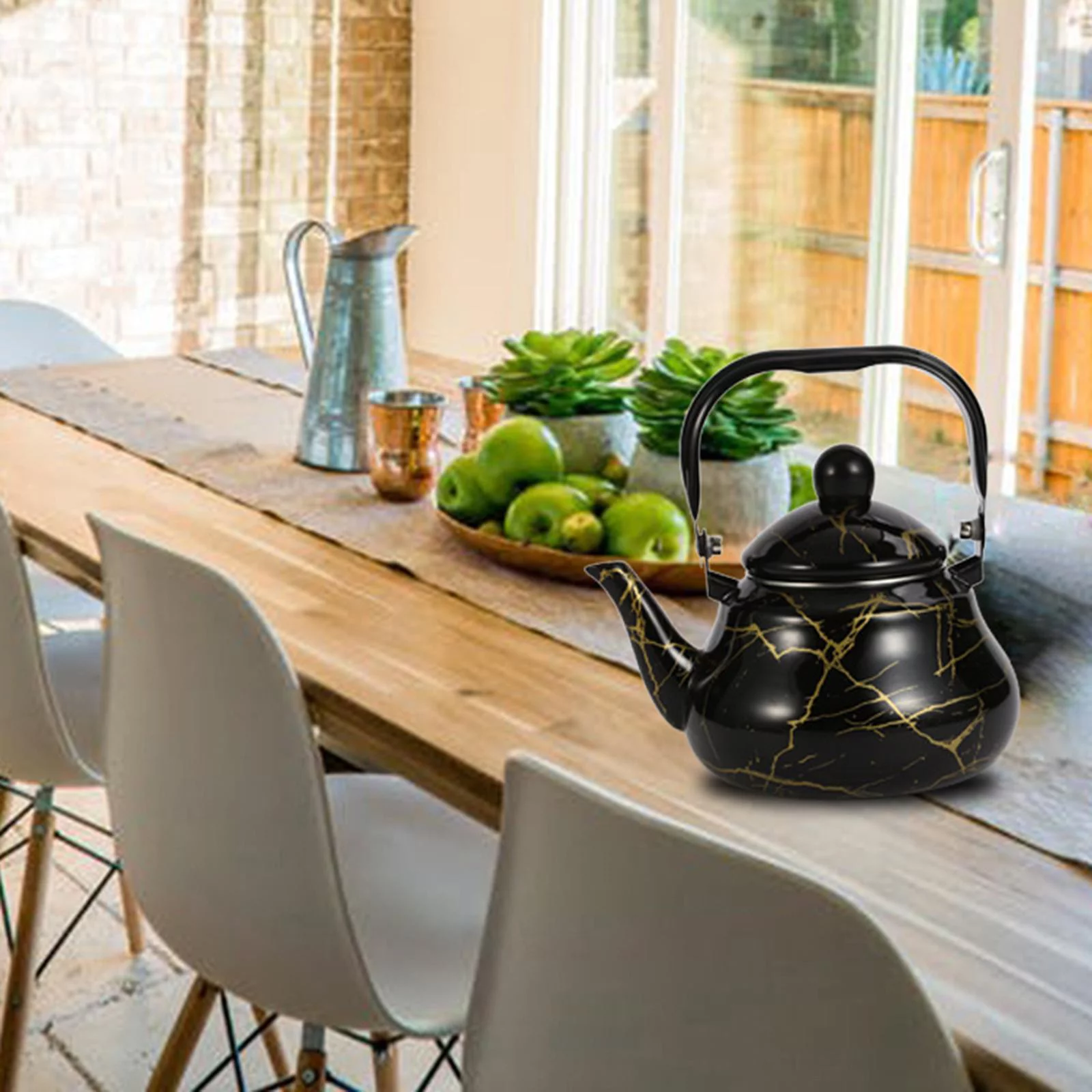 Large Capacity Tea Kettle Water Kettle Tea Pot Ergonomic Handle Portable Pot for Black 2L