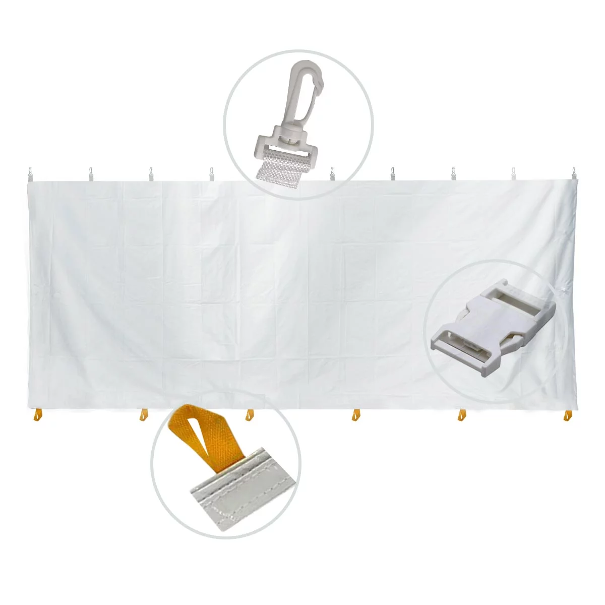 TentandTable Standard Sidewall Kit for 7 ft Sides, White, 30 ft x 30 ft