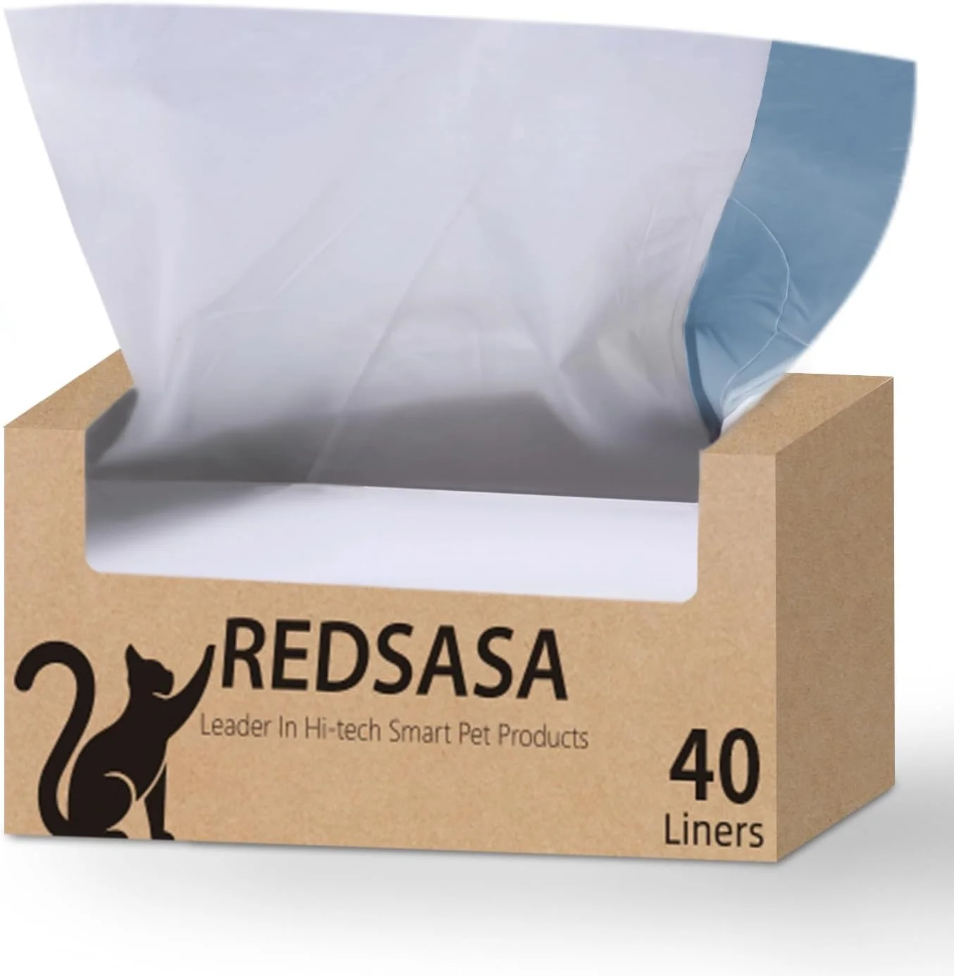 Extra Thick Waste Bags for Self-Cleaning Pet Kitty Litter Box Waste Litter Drawer Liners 40 Pack