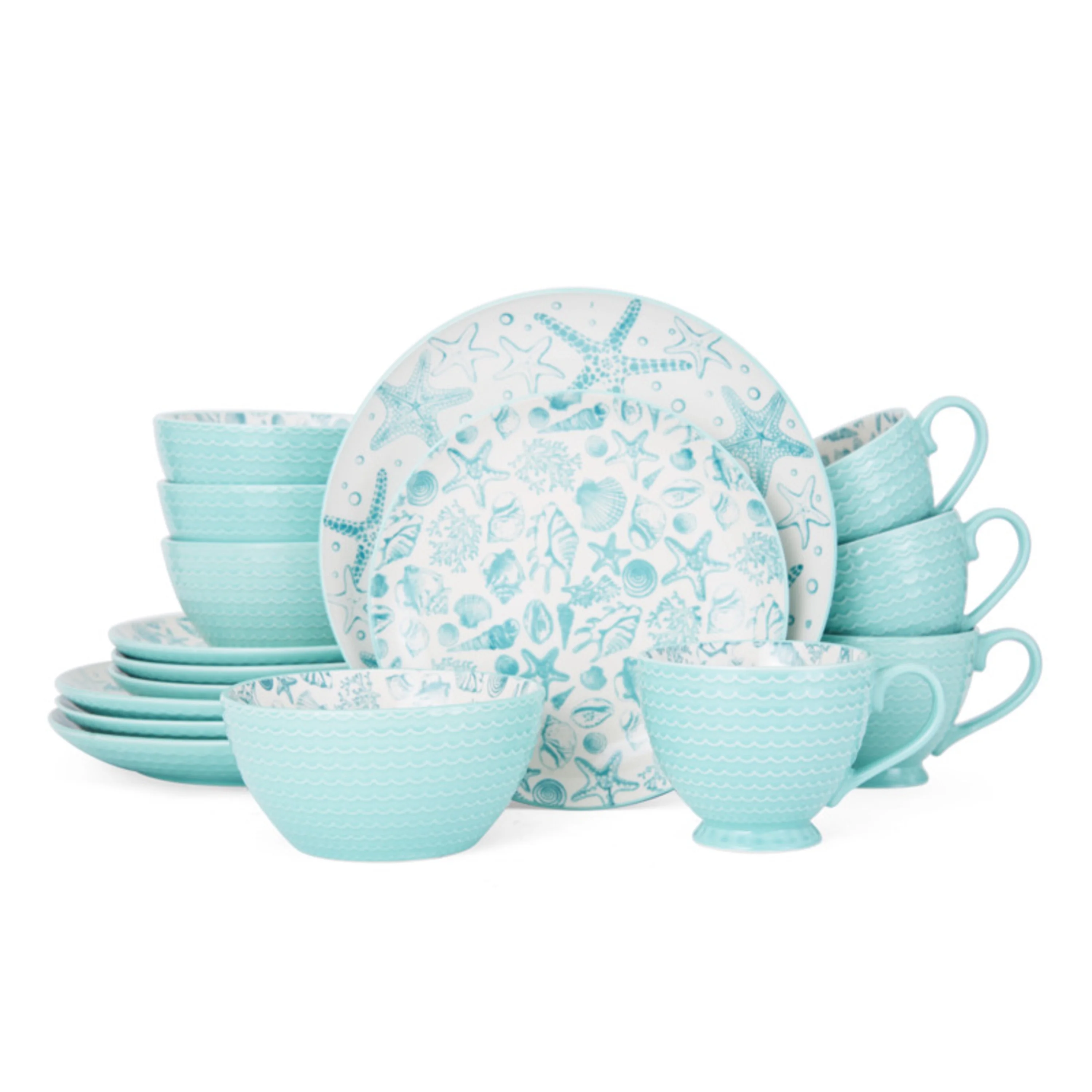 Pfaltzgraff® Venice Teal Stoneware 16-Piece Dinnerware Set
