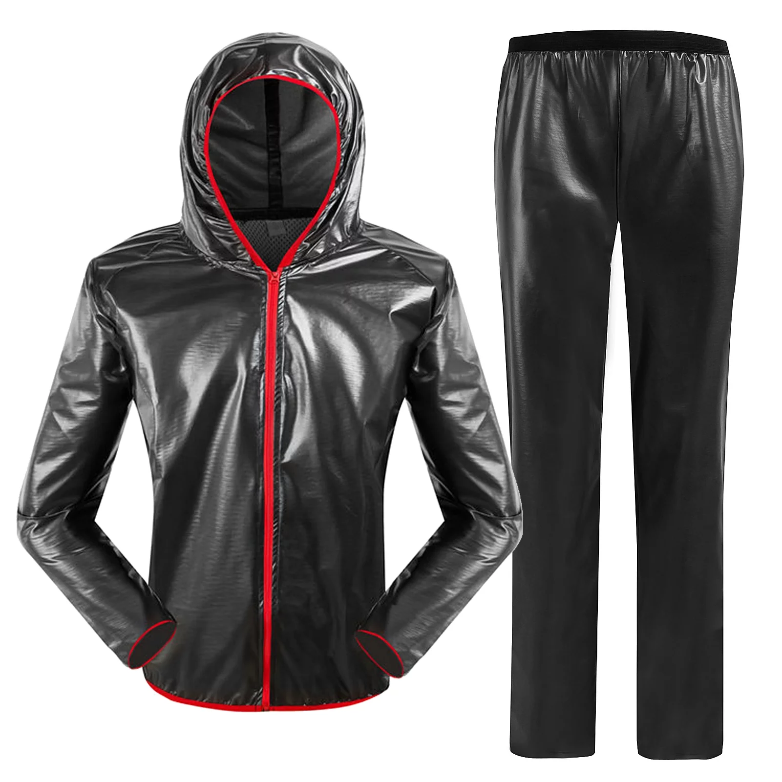 Tomshoo Waterproof Raincoat Pants Set Women Men Reflective Waterproof Hooded Suit for Cycling Riding Camping