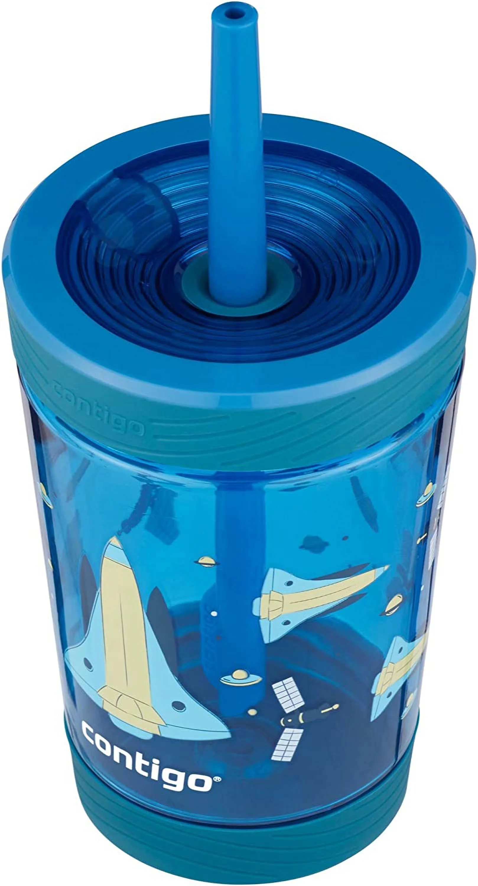 Contigo Kids Spill-Proof 14oz Tumbler with Straw and BPA-Free Plastic, Fits Most Cup Holders and Dishwasher Safe, Gummy Spaceship