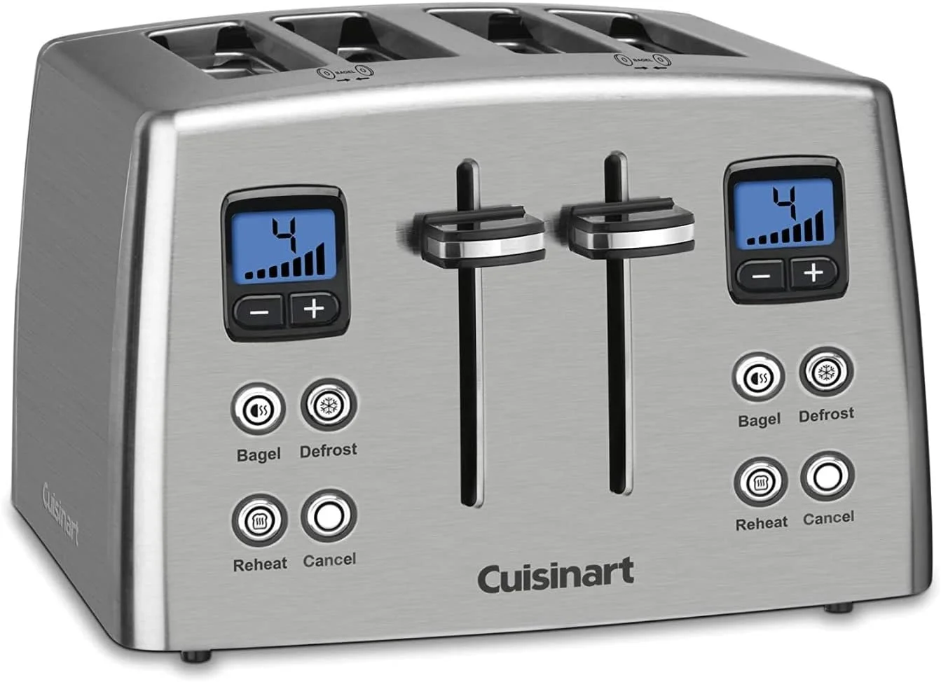 Open Box Cuisinart CPT-435P1 4-Slice Countdown Motorized Toaster, Stainless Steel