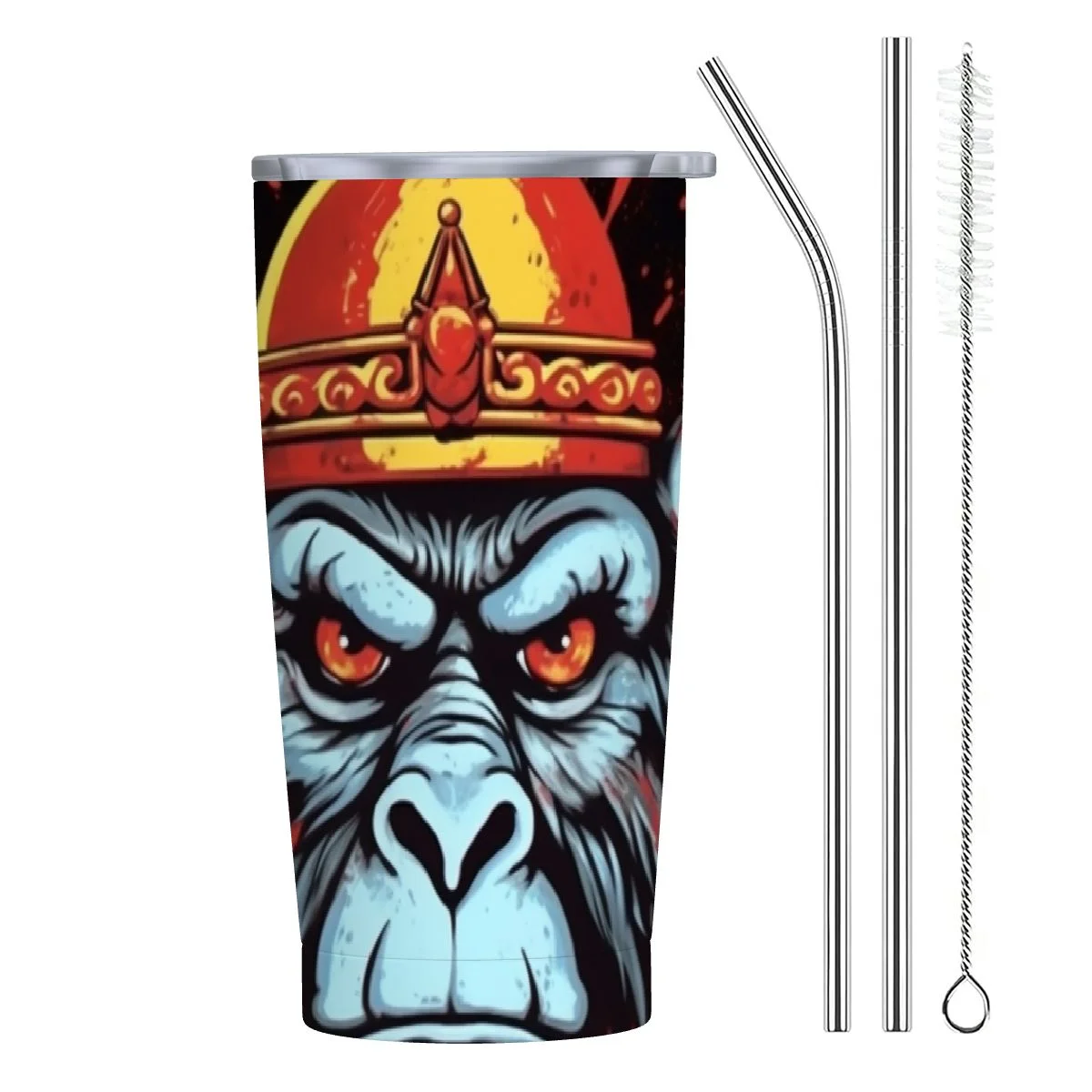 COMIO  Handsome Monkey Head Water Bottle Stainless Steel Insulated Water Bottle Leak Proof Outdoor Sports Water Bottles Travel Camping Waterbottle