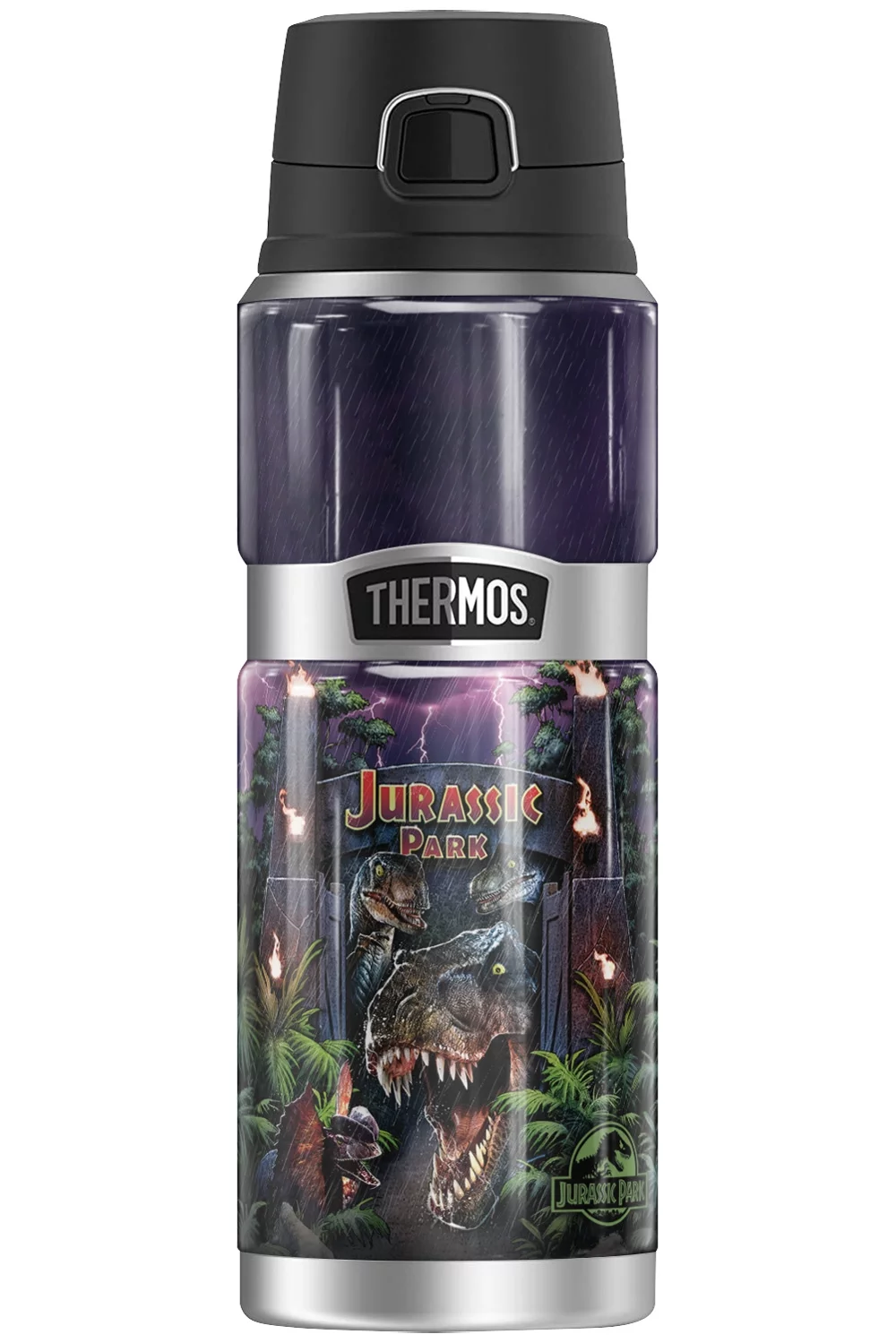 Jurassic Park Welcome To Jurassic Park THERMOS STAINLESS KING Stainless Steel Drink Bottle, Vacuum insulated & Double Wall, 24oz