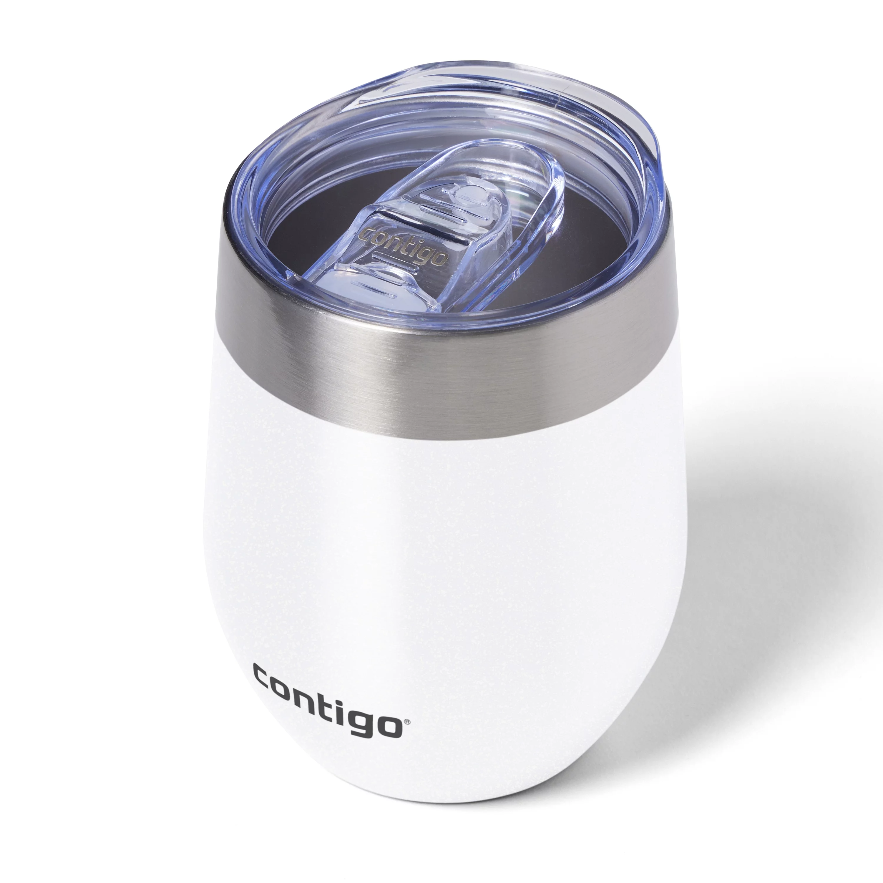 Contigo River North Stainless Steel Wine Tumbler with Splash-Proof Lid, 12 Oz., White