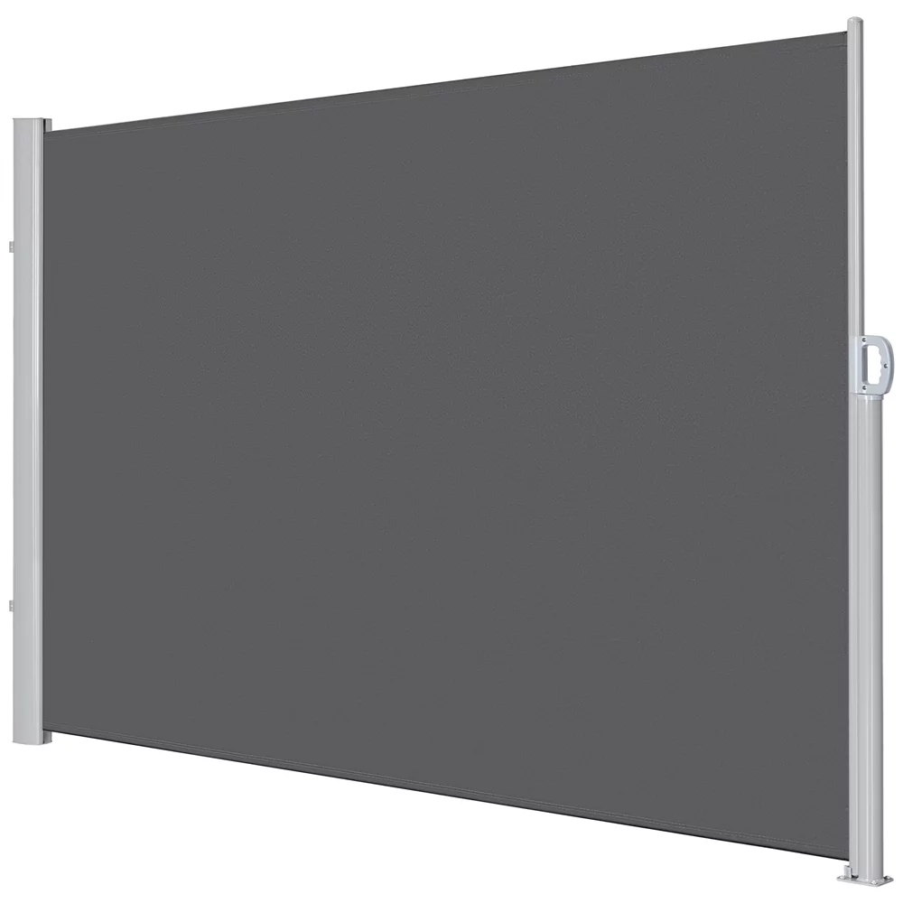 Yaheetech 118 x 71'' Retractable Patio Side Awning, Sun Shade and Wind Screen, Dark Gray