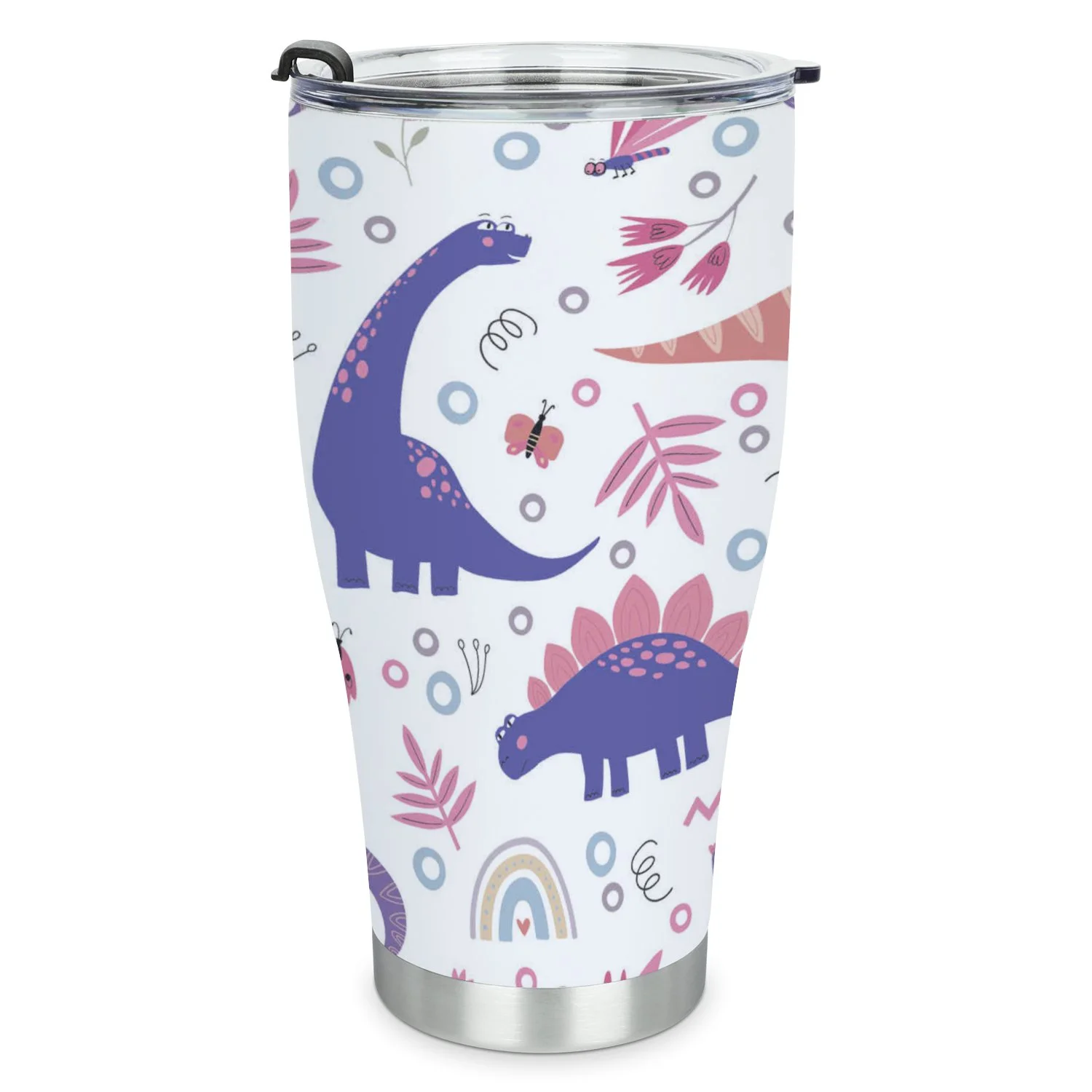 Hidove Stainless Steel Tumbler, Dinosaur 30oz Leak Proof & Stainless Steel Bottle for Hot & Cold Drinks - Coffee Travel Mug, Water Metal Canteen, Thermal Cup