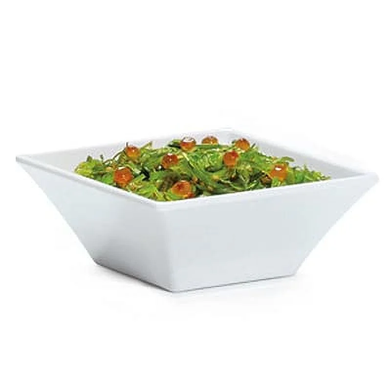 G.E.T. ML-246-W Siciliano White Melamine 1.6 Qt. Square Bowl - 6 / CS