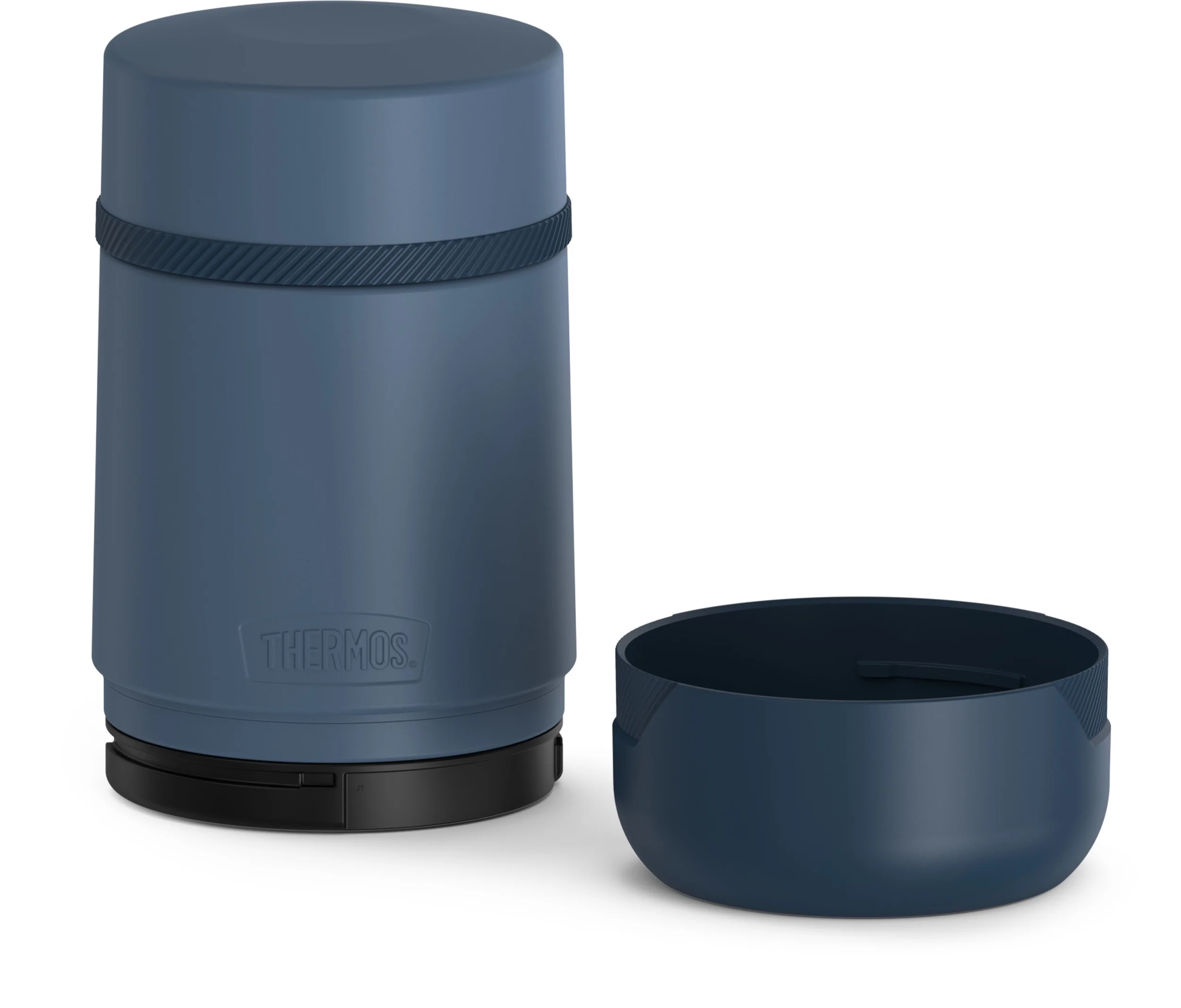 Thermos Alta Stainless Steel Vacuum Insulated Food Jar with Spoon, 18oz, Dark Blue