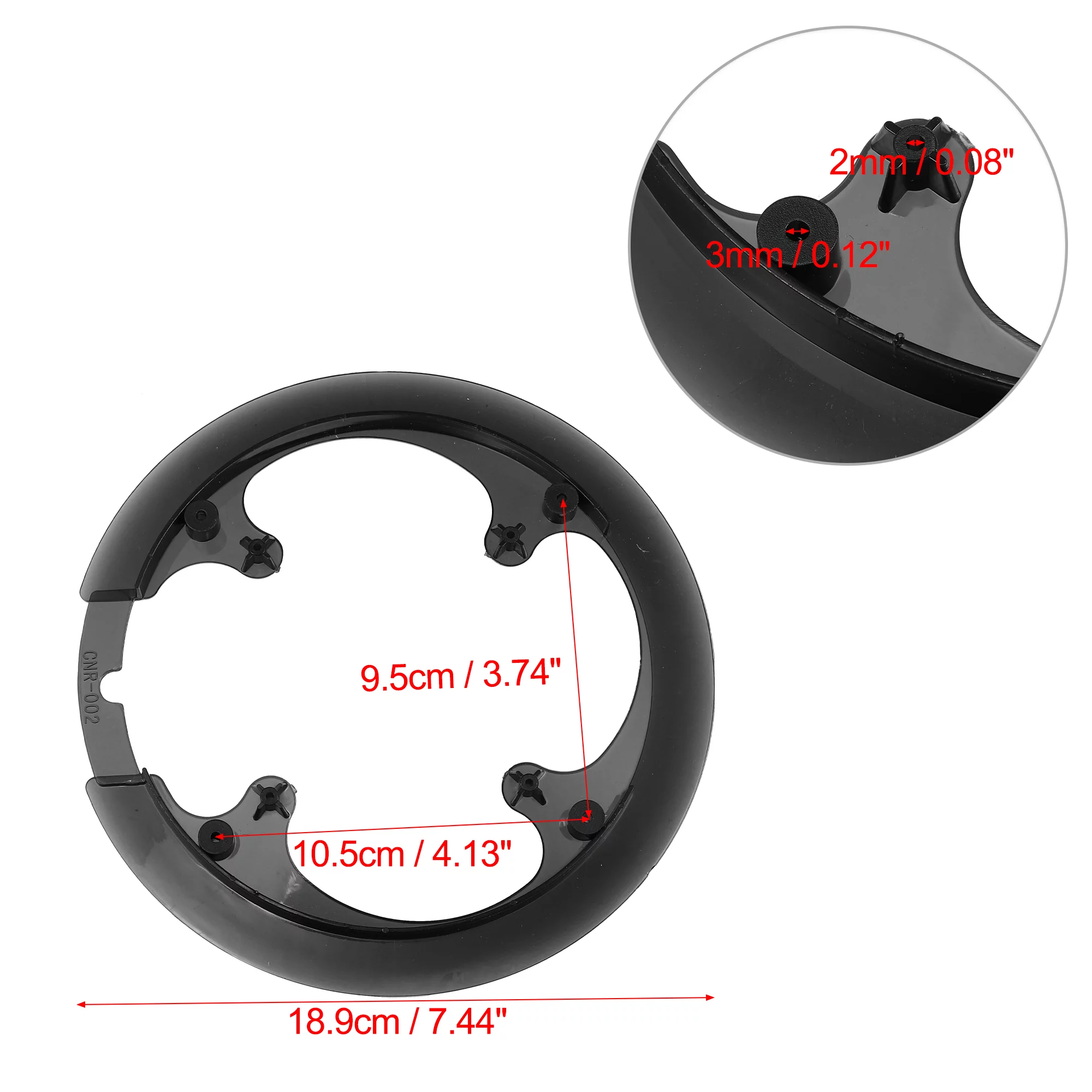 Unique Bargains 2 Pcs 42 44 Teeth 7.4cm 9.5-10.5cm Bicycle Bike Crankset Chain Wheel Cover Protection Chain Wheel Protective Cover Black