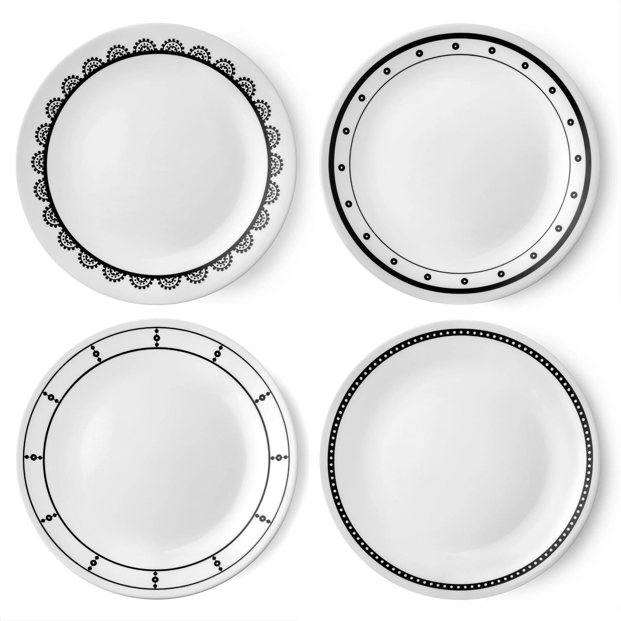 Corelle Livingware Black and White Pearls 8.5