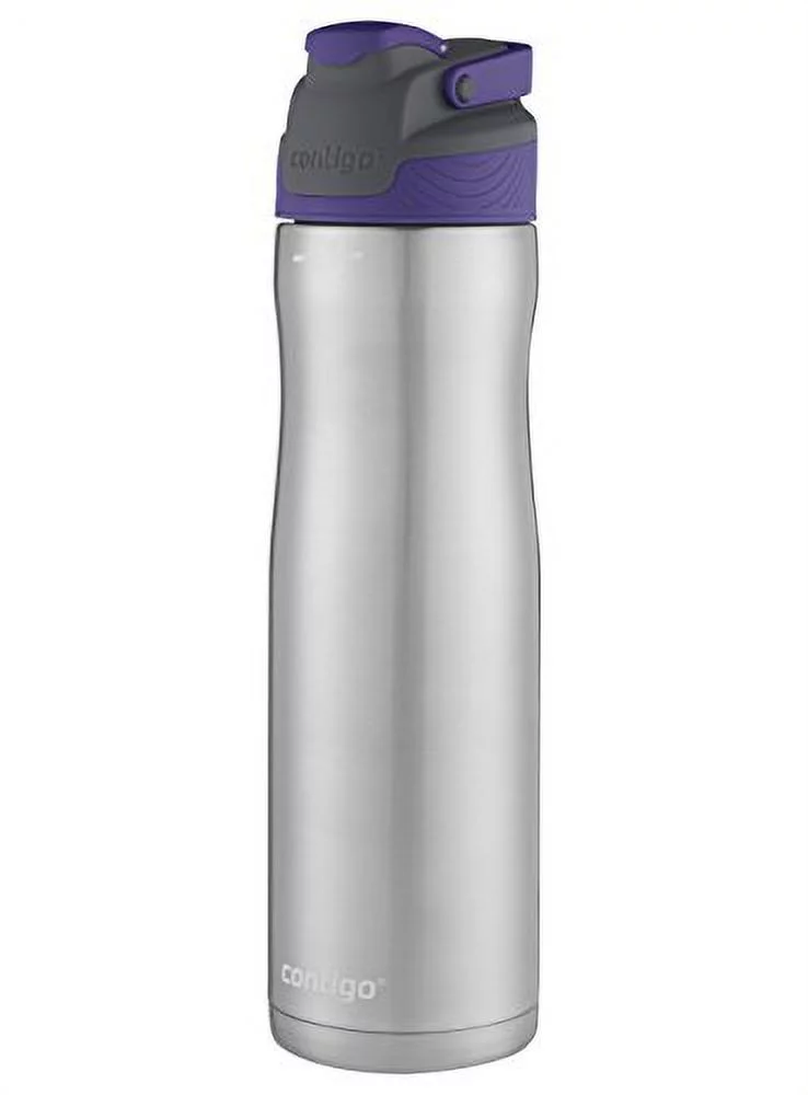 Contigo Autoseal Chill Stainless Steel Water Bottles, 24 Oz, SS/Grapevine & Grapevine, 2-Pack Grapevine Lid/Grapevine 24oz Bottle
