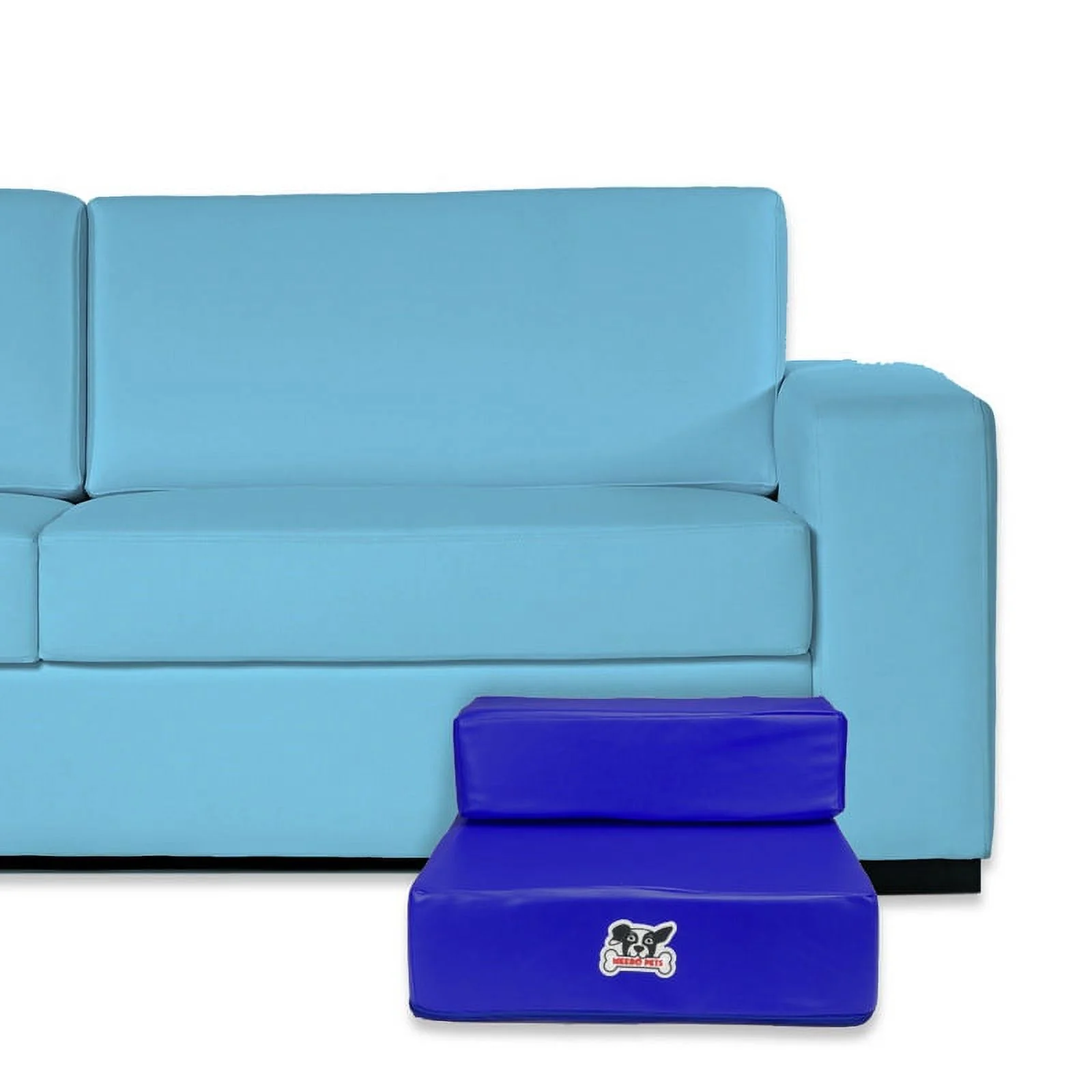 Brybelly Blue Leather Folding Pet Stairs