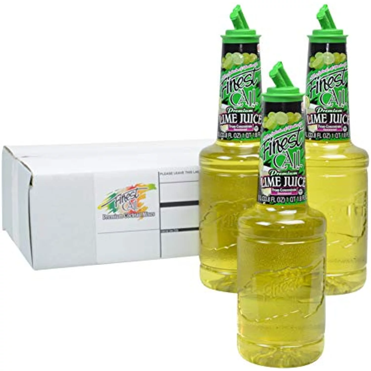 Finest Call Premium Lime Juice Drink Mix, 1 Liter Bottle (33.8 Fl Oz), Pack Of 3