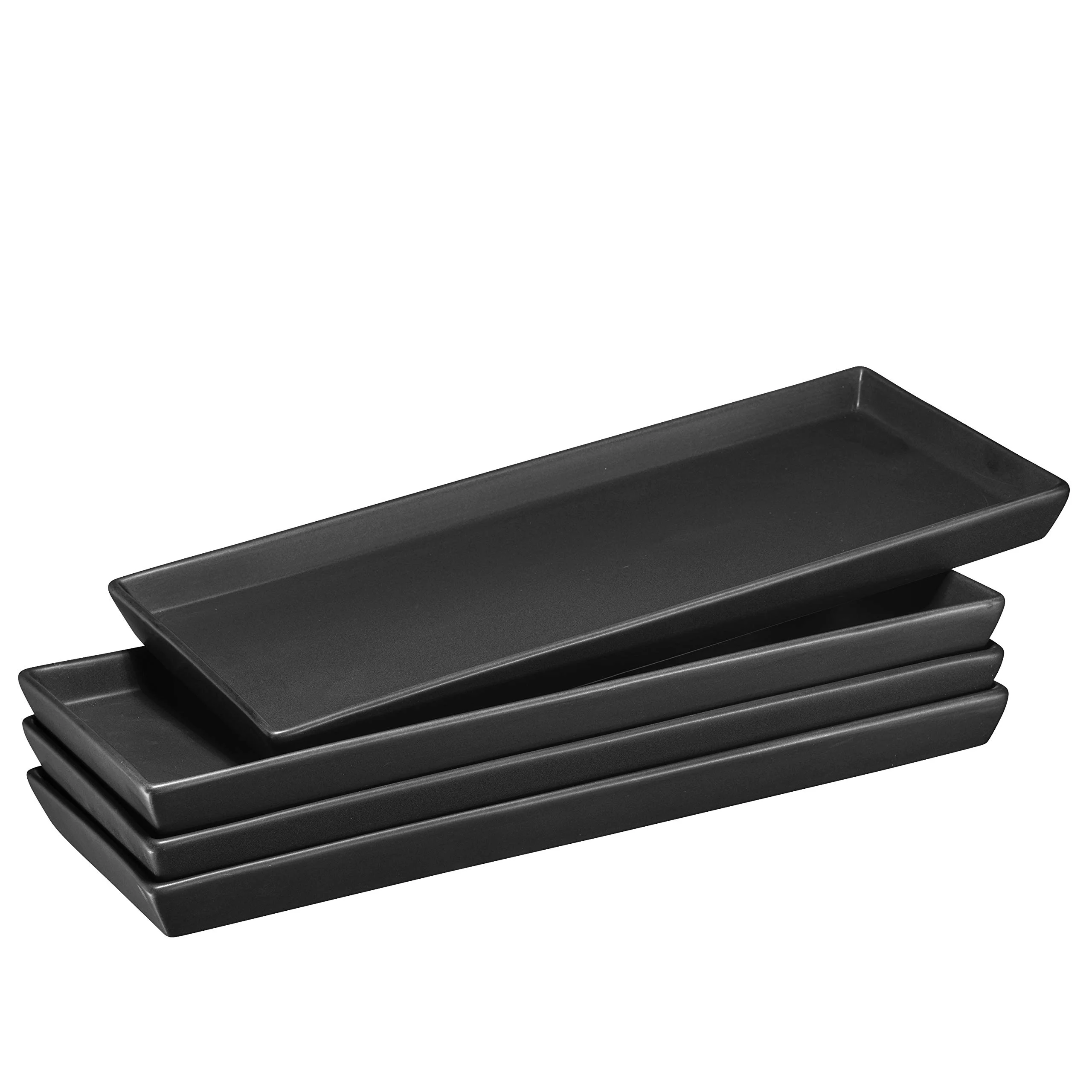 Bruntmor - Black Ceramic Platters And Trays High-Grade Dishes Dinner Trays