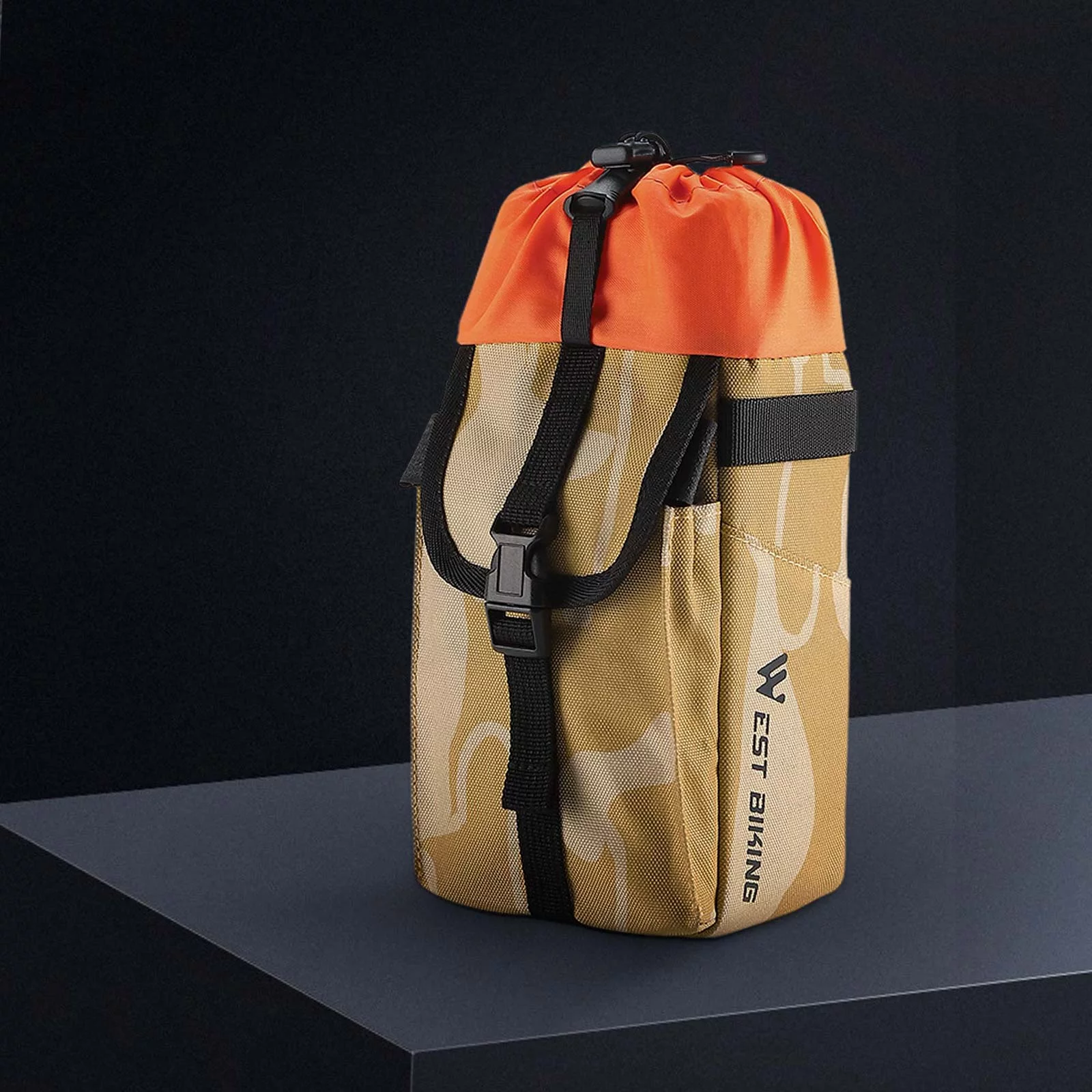 GoolRC Portable Water Bottle Bag, Multifunctional Handlebar Bag, Bike Drawstring Bag, Cycling Tools Holder Bag