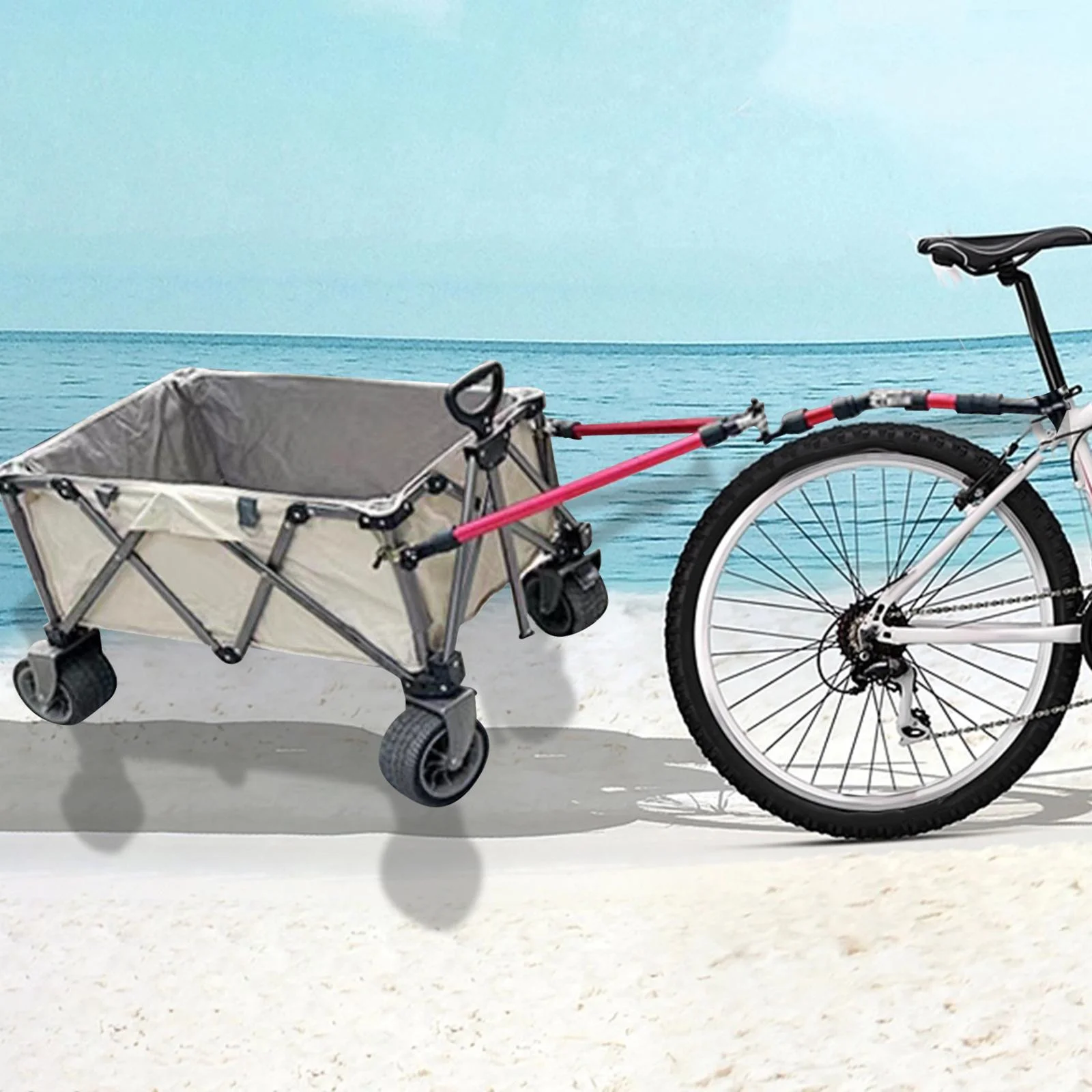 Camper Trailer Rod Trailer Coupler Long Rod Flexible Convenient Assemble Durable Attachment Universal for Bike Camping Cart Style A