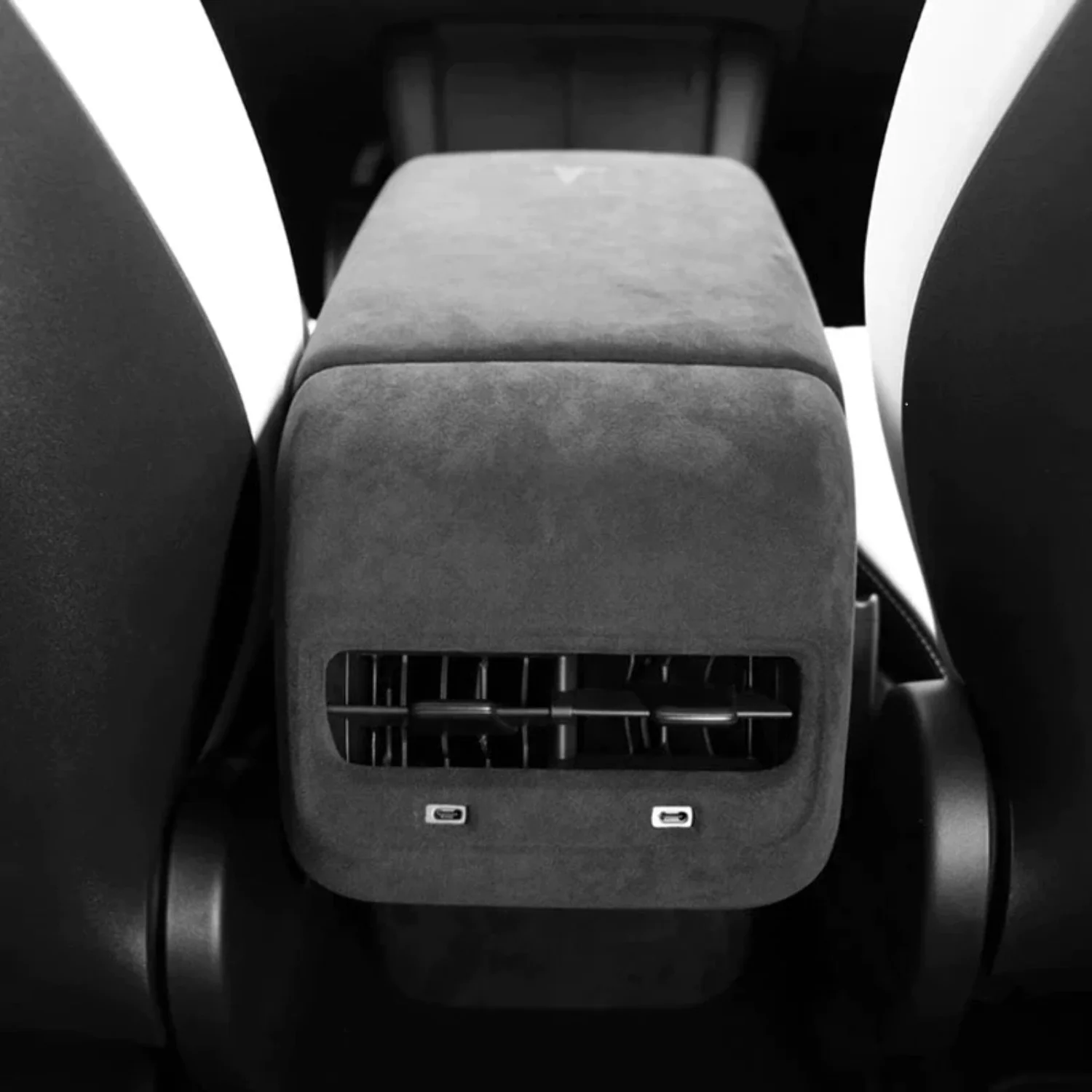 Tesla Model 3, Y, Rear Air Vent Outlet Cover, Alcantara, Dark Gray, 2017-2023