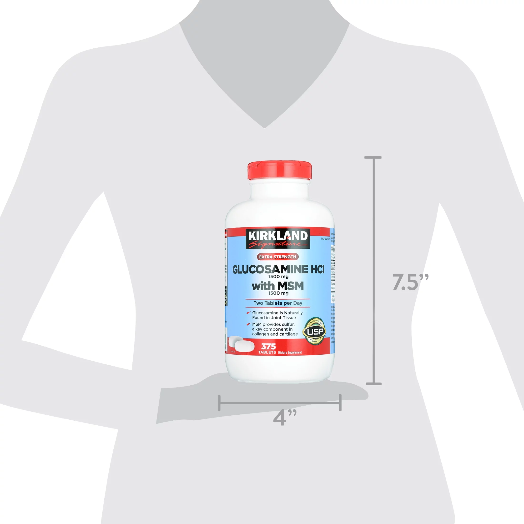 Kirkland Signature Glucosamine with MSM, 375 Tablets
