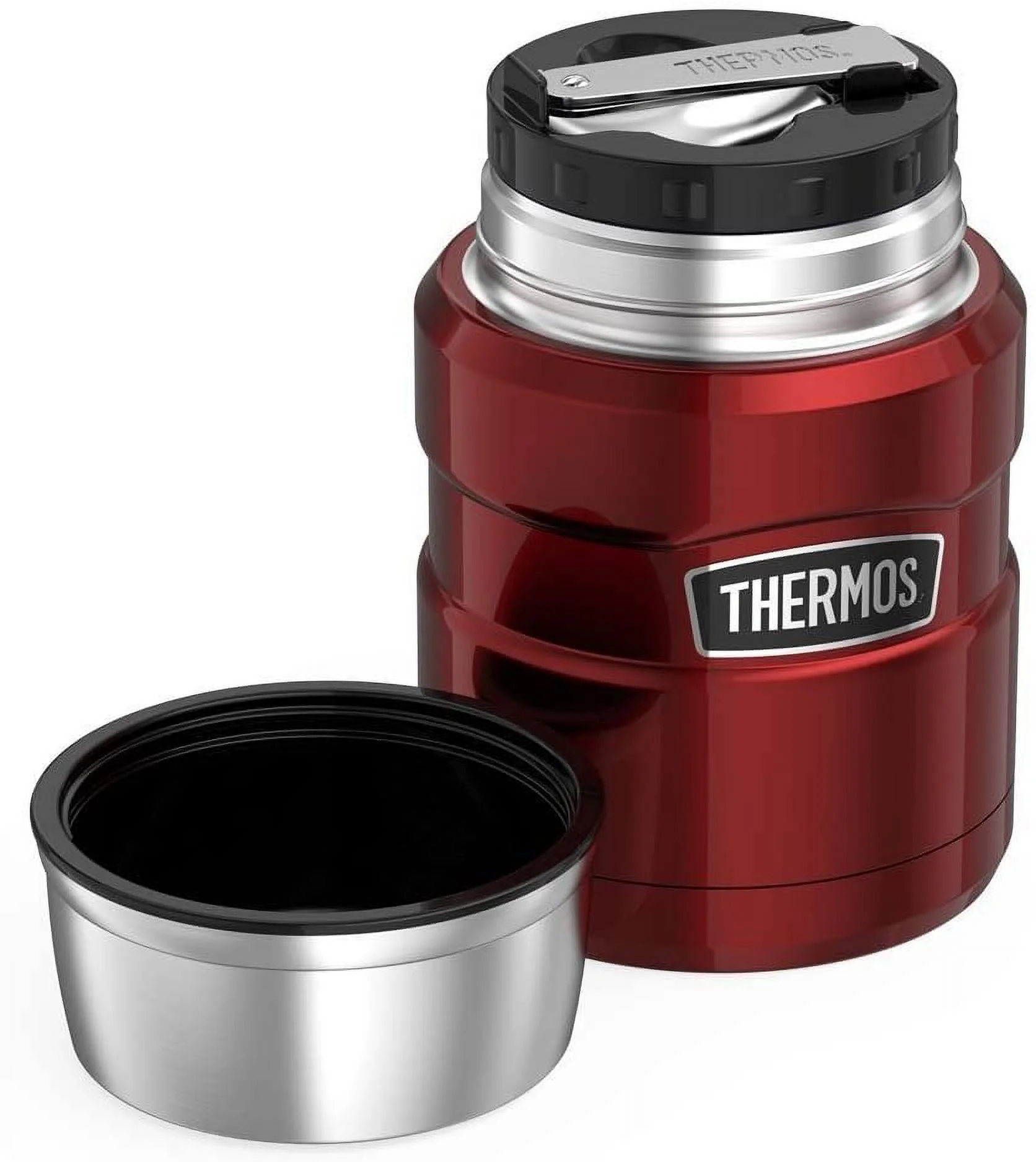 Thermos Stainless King 16 Ounce Food Jar with Folding Spoon, Cranberry