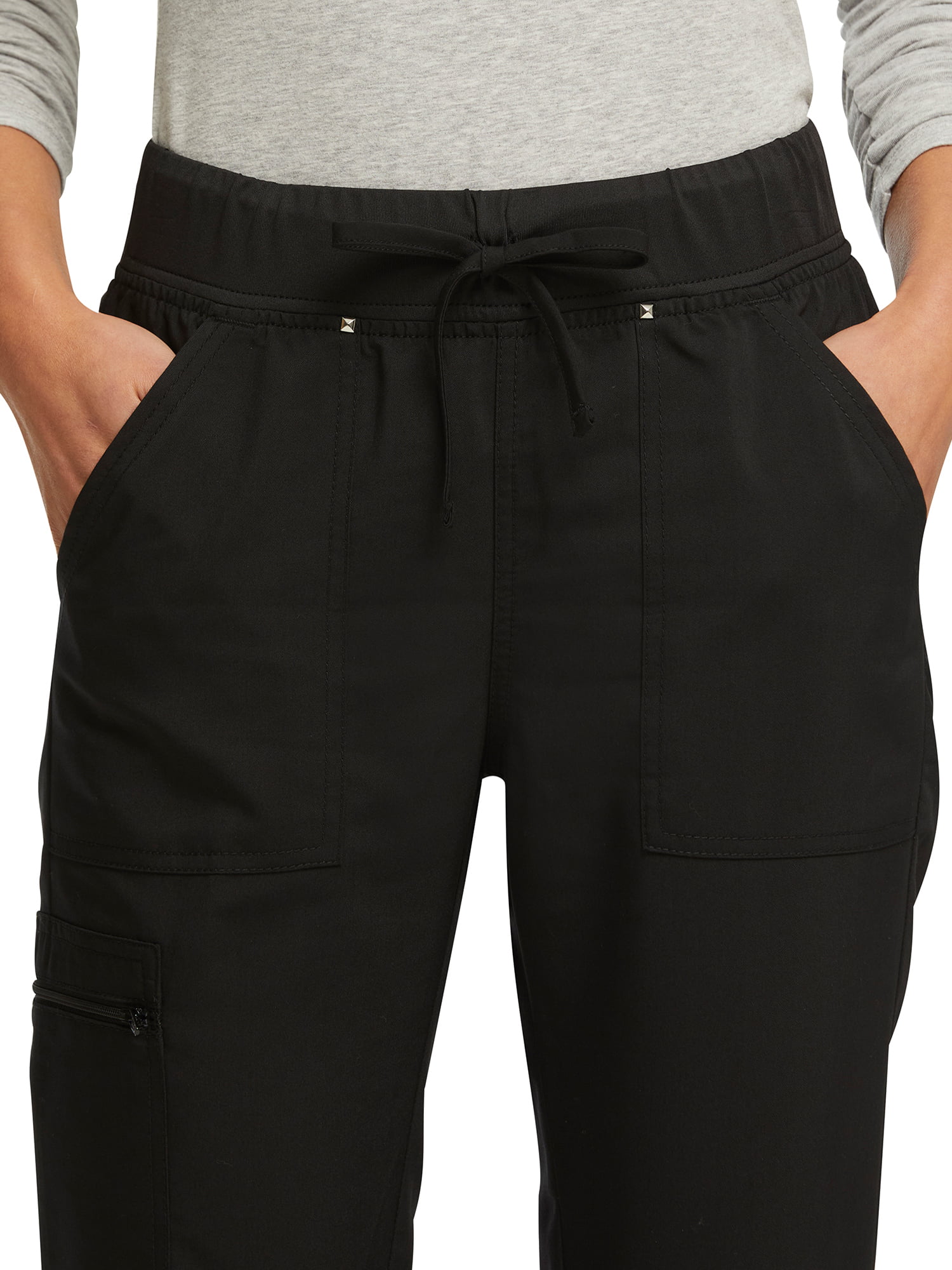 Scrubstar Women's Ultimate Stretch Twill Yoga Drawstring Cargo Jogger Scrub Pant Petite WM12B104AP