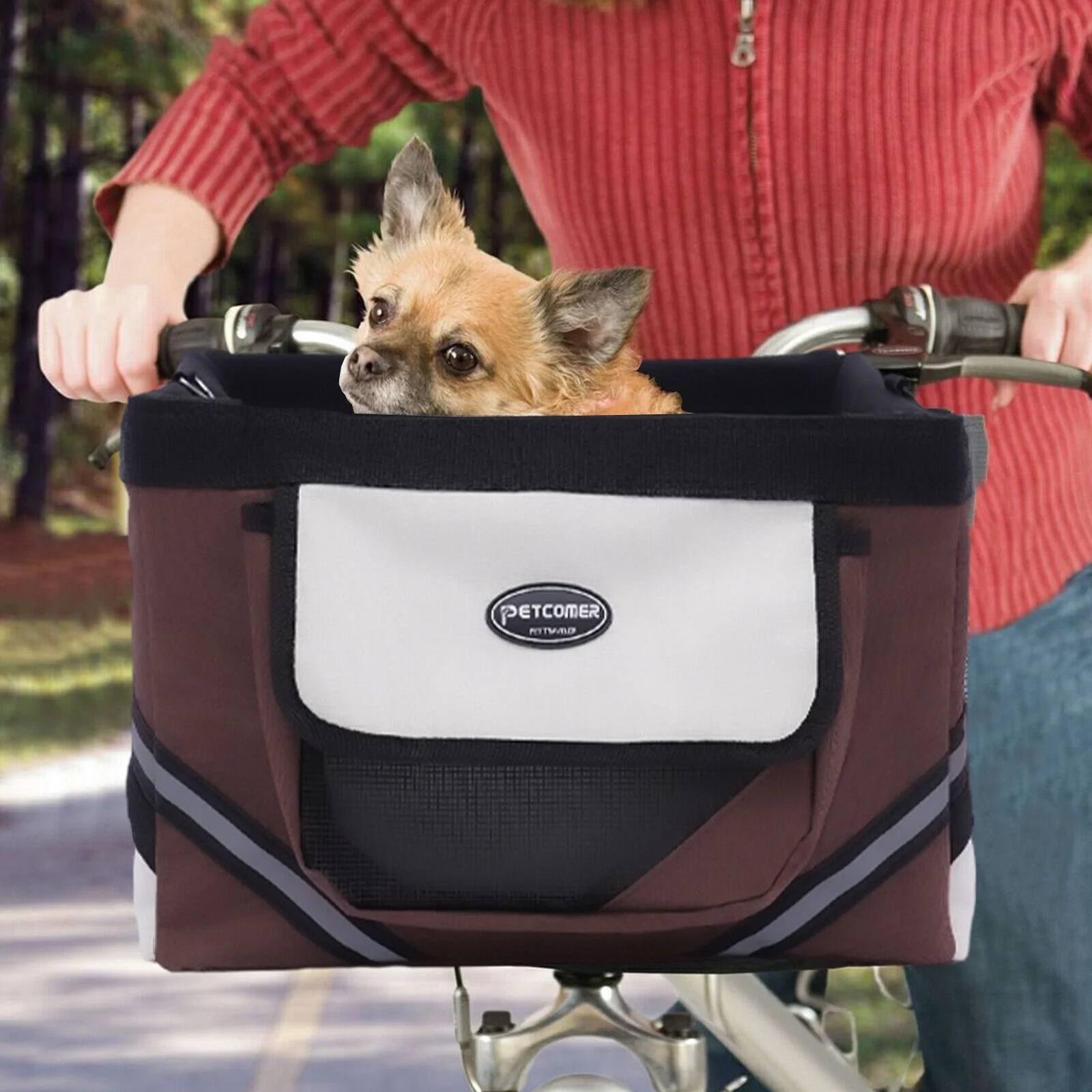 Front Pet Carrier Bag Cat Seat Dog Bicycle Bike Basket Foldable Handbag Basket