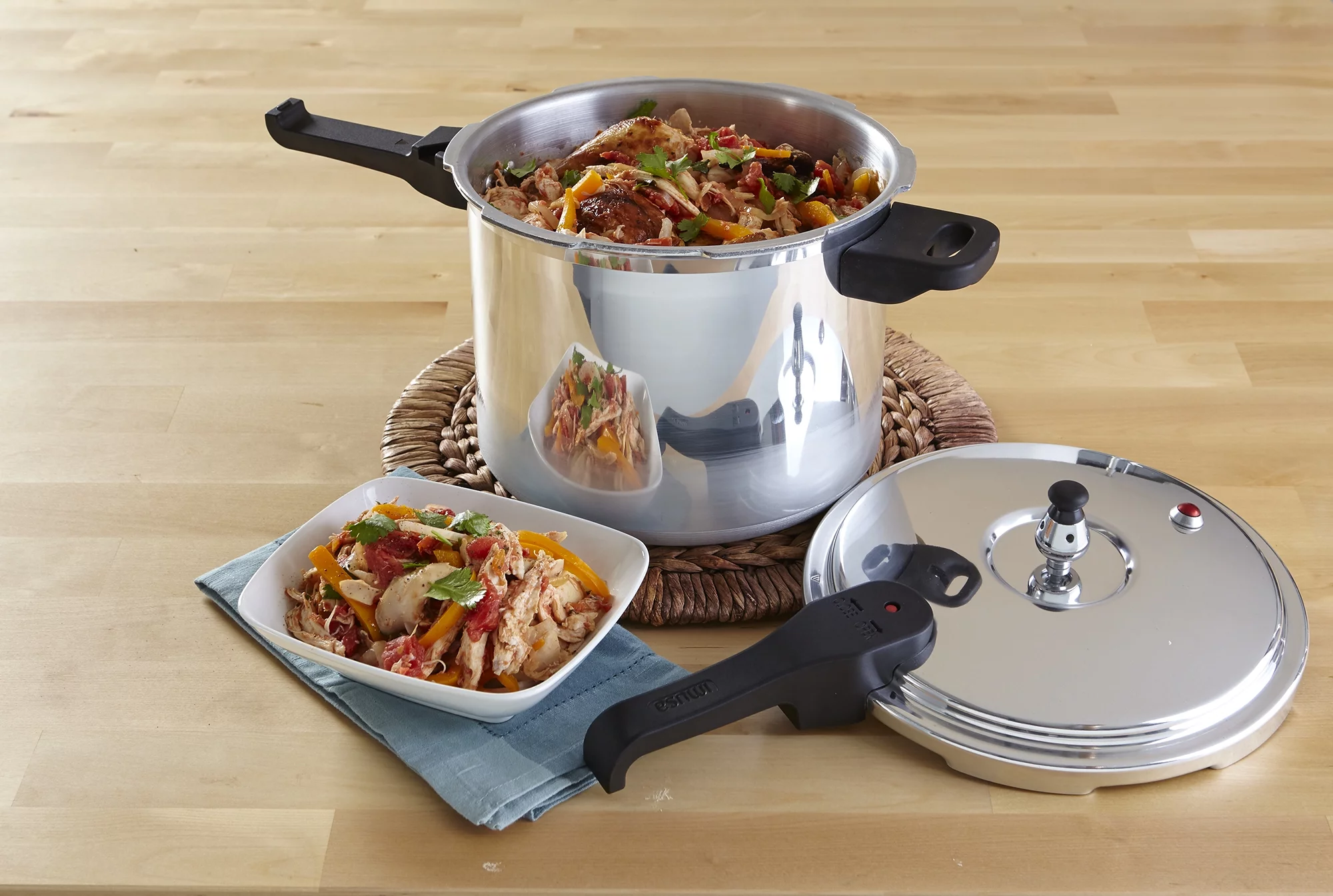 Imusa 7 Quart Stovetop Natural Finish Basic Pressure Cooker, Silver