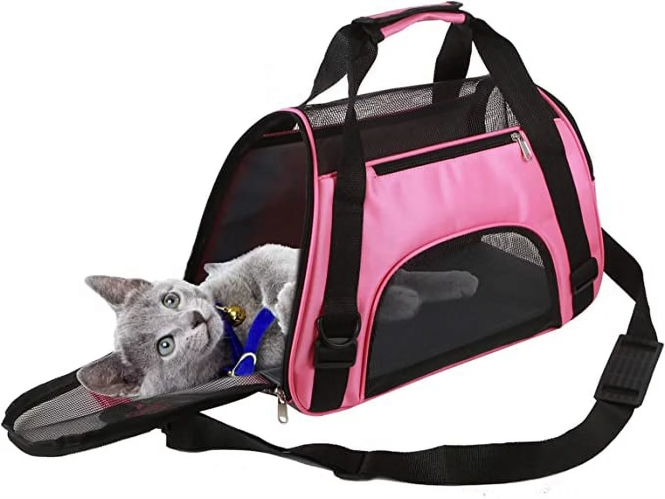 Nvzi Pet Carrier Bag, Cat Travel Portable Bag Home, Airline Approved Duffle Bags, for Little Dogs, Cats and Puppies, Small Animals (Small, Pink)