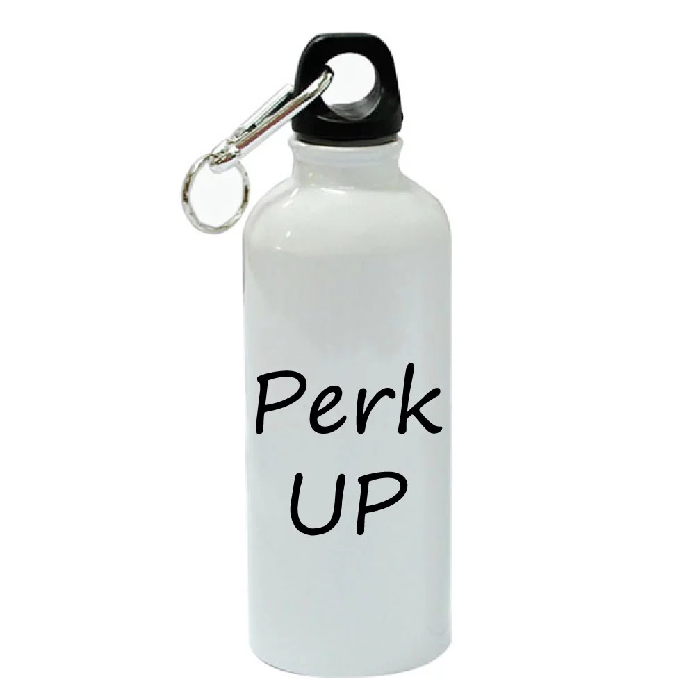 Perk Up White Aluminum Sports 20 oz Water Bottle
