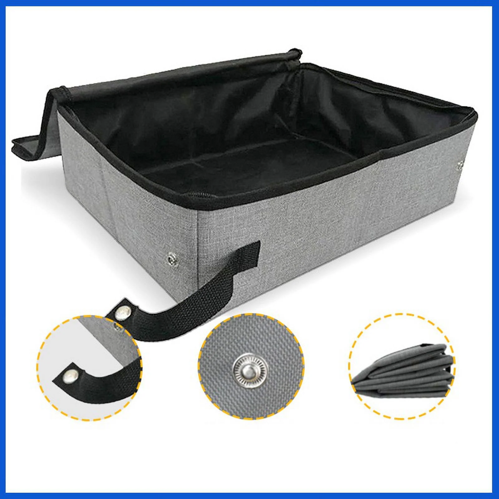 1PCS Travel Cat Litter Box Portable Cat Litter Box with Lid Collapsible Waterproof for Outdoor Travel