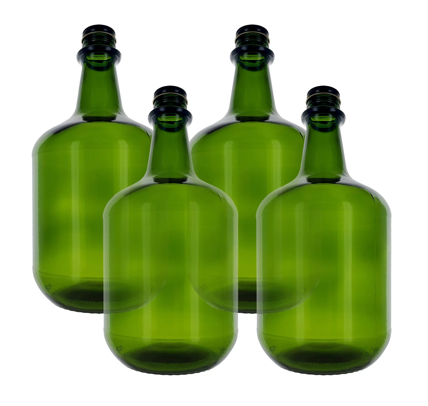 3L Jug Champagne Green - Pack of Four Bottles with Black Metal Caps