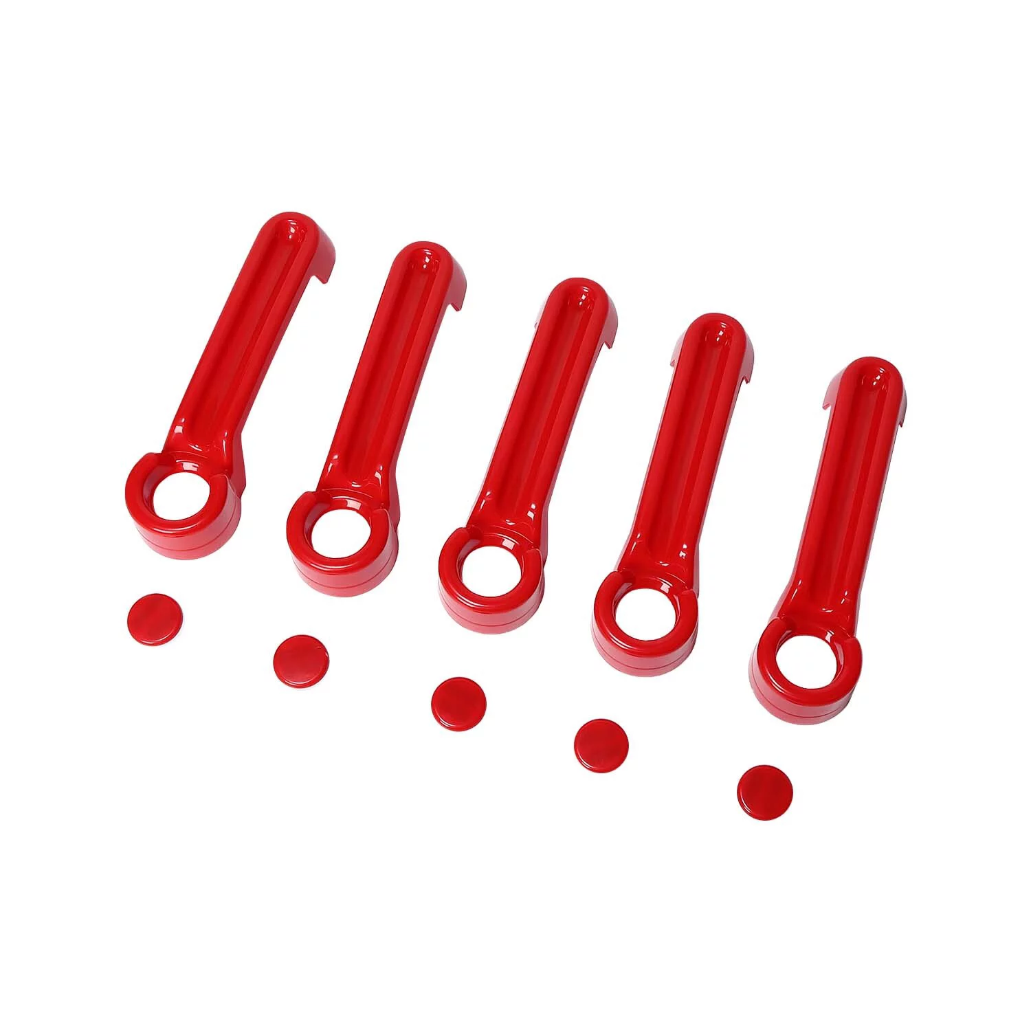 CheroCar Door Handle Cover & Tailgate Handle Cover Trim Accessories for Jeep Wrangler JK 4-Doors 2007-2017,Red