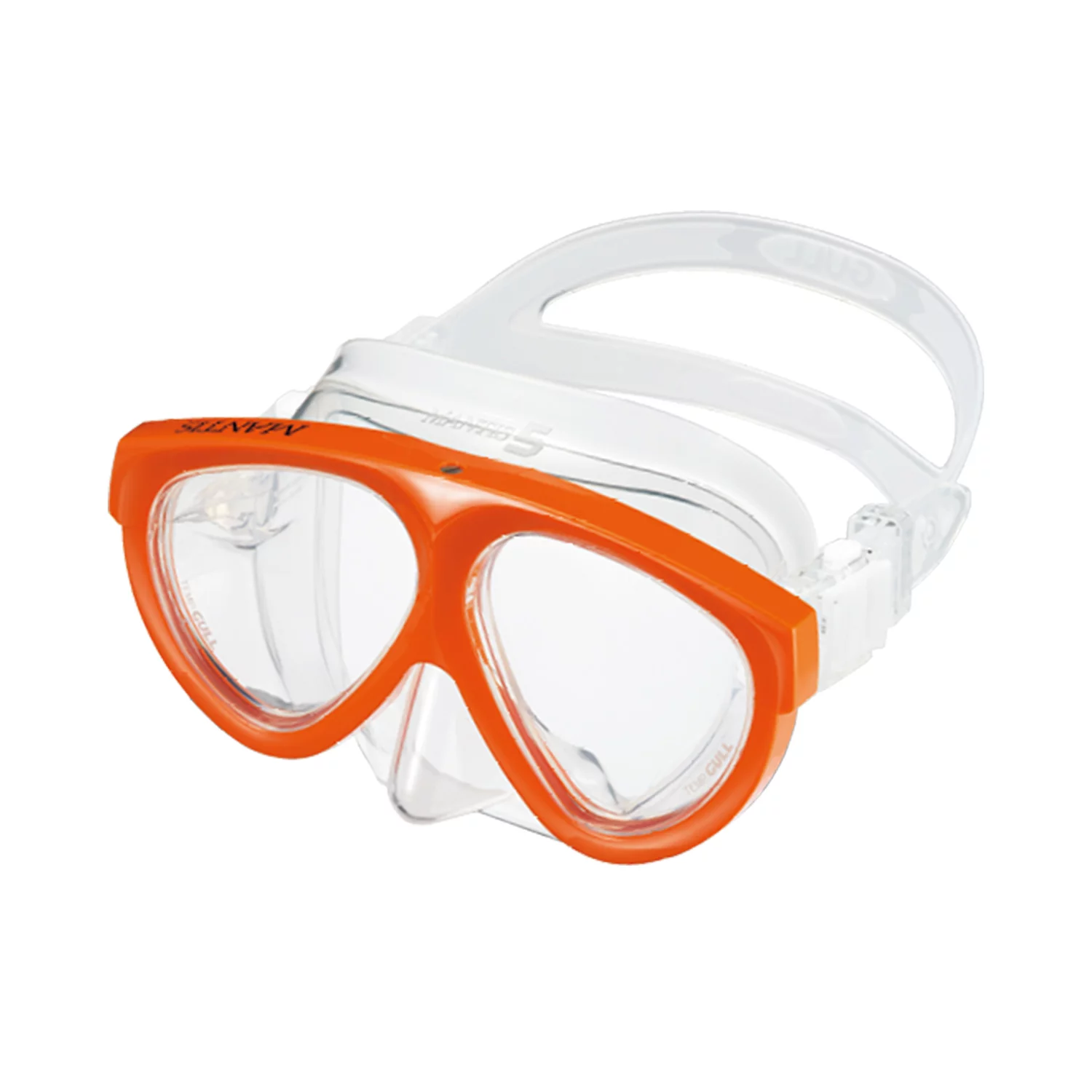 Gull Mantis 5 RX Nearsighted Clear/Coral Orange Dive Mask, Custom