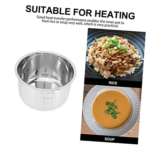 Zerodeko Rice Cooker Rice Cooker Inner Pot Rice Cooker Liner Stainless Steel Pressure Cooker Power Pressure Cooker Inner Pot Rice Cooker 4L